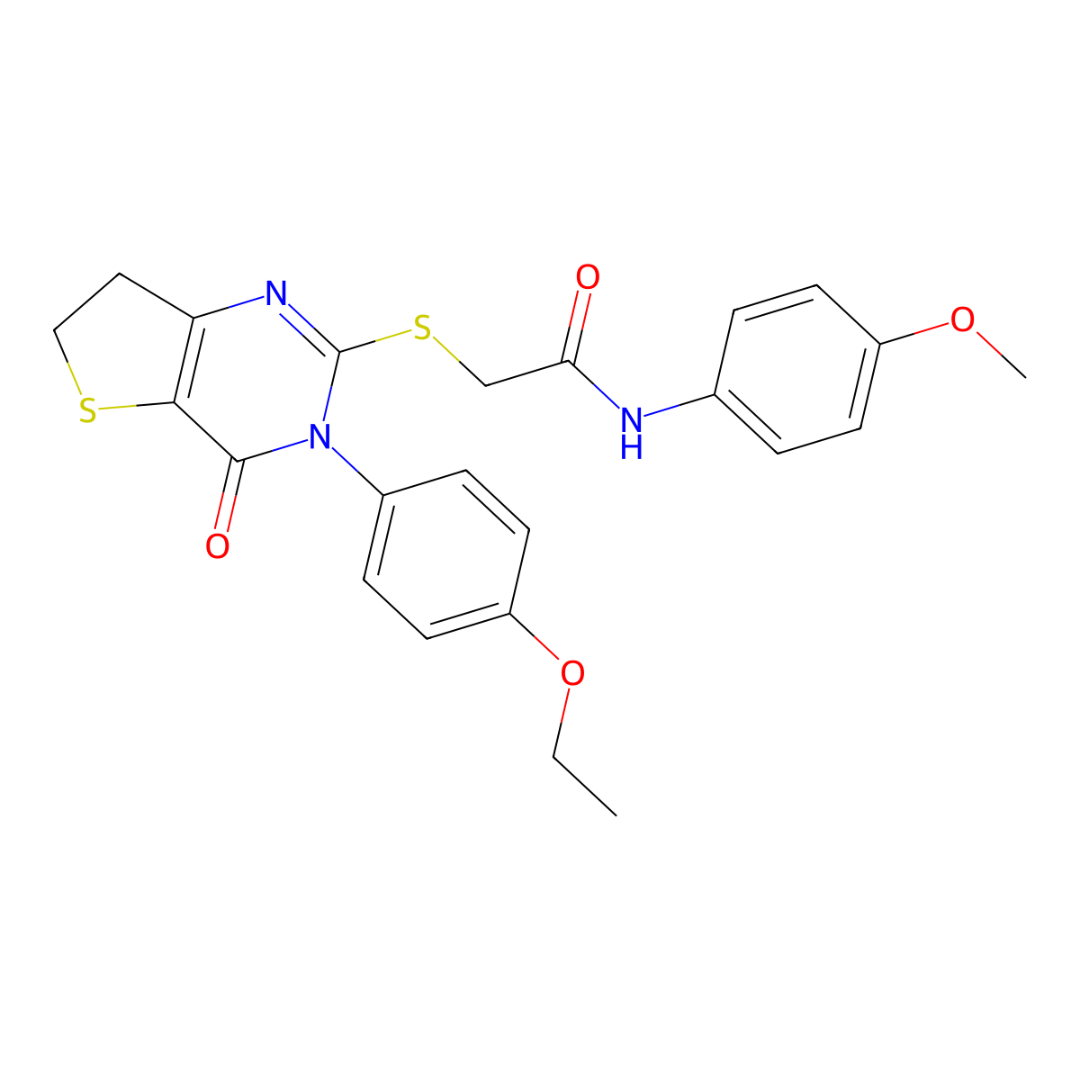 2-{[3-(4-ethoxyphenyl)-4-oxo-3,4,6,7-tetrahydrothieno[3,2-d]pyrimidin-2-yl]thio}-N-(4-methoxyphenyl)acetamide molecular structure, CAS 362501-99-3