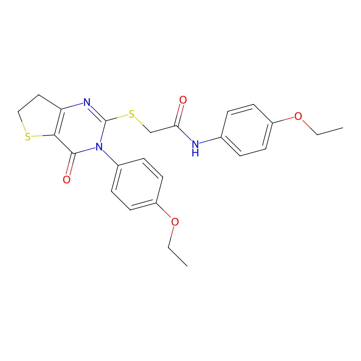 N-(4-ethoxyphenyl)-2-((3-(4-ethoxyphenyl)-4-oxo-3,4,6,7-tetrahydrothieno[3,2-d]pyrimidin-2-yl)thio)acetamide molecular structure, CAS 362502-00-9