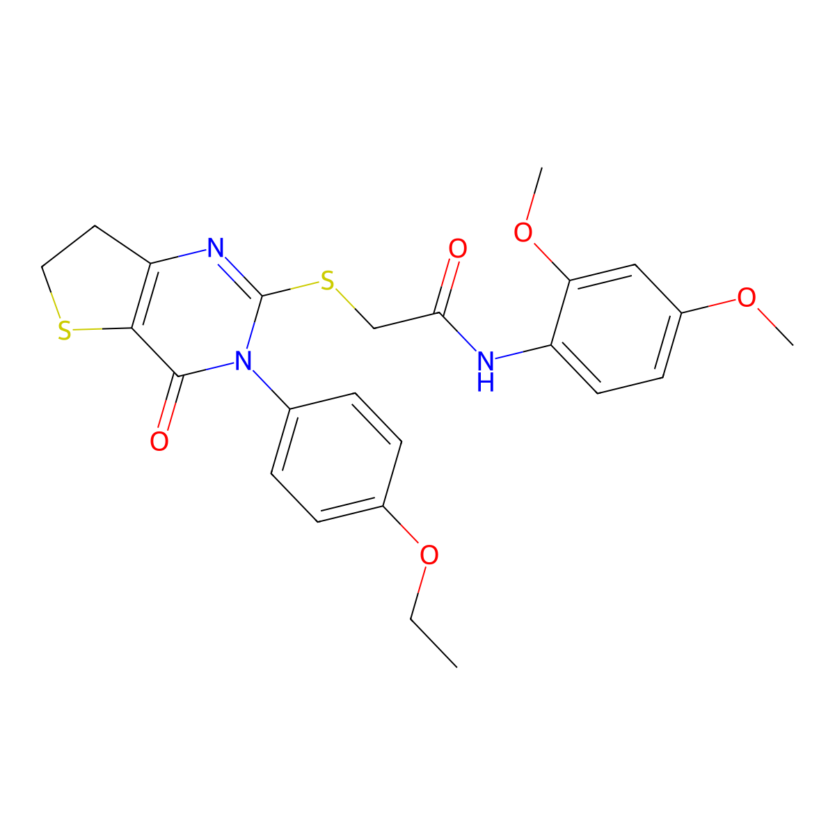 N-(2,4-dimethoxyphenyl)-2-((3-(4-ethoxyphenyl)-4-oxo-3,4,6,7-tetrahydrothieno[3,2-d]pyrimidin-2-yl)thio)acetamide molecular structure, CAS 362502-02-1
