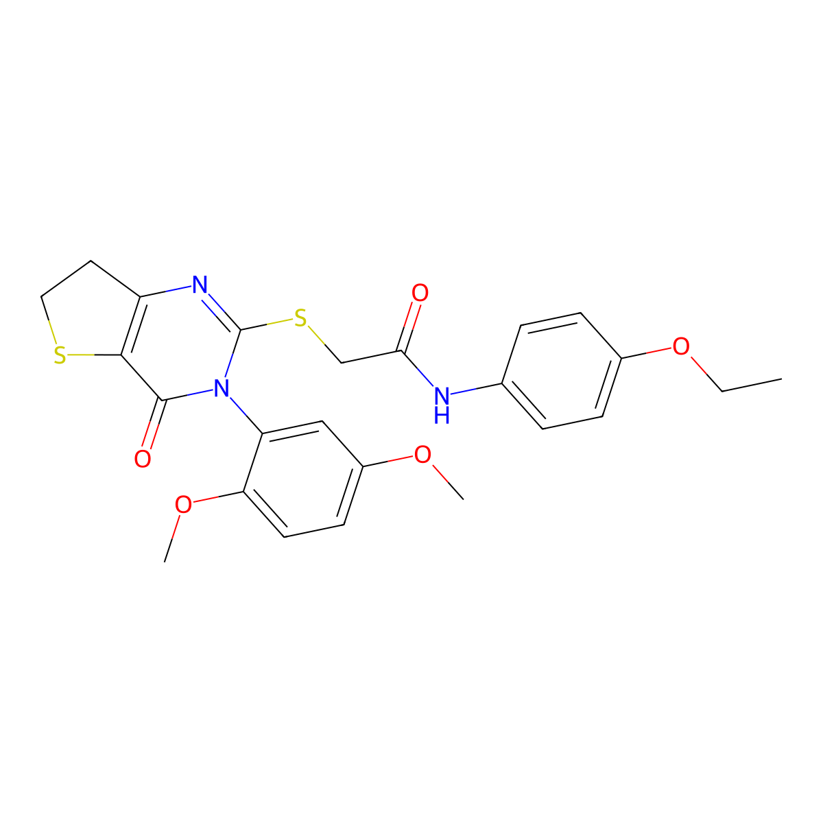 2-((3-(2,5-dimethoxyphenyl)-4-oxo-3,4,6,7-tetrahydrothieno[3,2-d]pyrimidin-2-yl)thio)-N-(4-ethoxyphenyl)acetamide molecular structure, CAS 362502-11-2