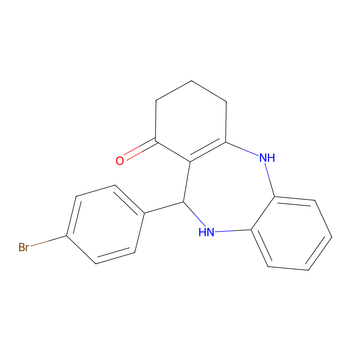 6-(4-Bromophenyl)-5,6,8,9,10,11-hexahydrobenzo[b][1,4]benzodiazepin-7-one molecular structure, CAS 362503-01-3