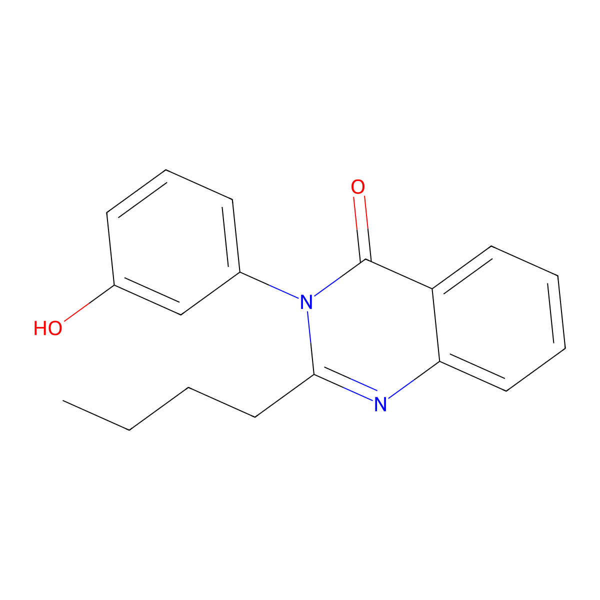 2-Butyl-3-(3-hydroxyphenyl)quinazolin-4-one molecular structure, CAS 362506-20-5