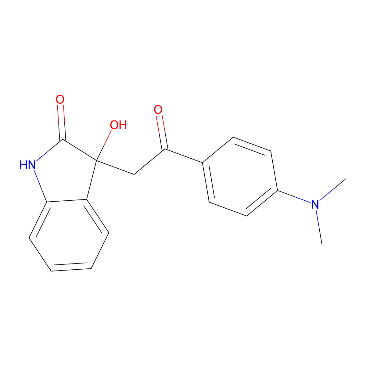 3-{2-[4-(dimethylamino)phenyl]-2-oxoethyl}-3-hydroxy-1,3-dihydro-2H-indol-2-one molecular structure, CAS 362506-54-5