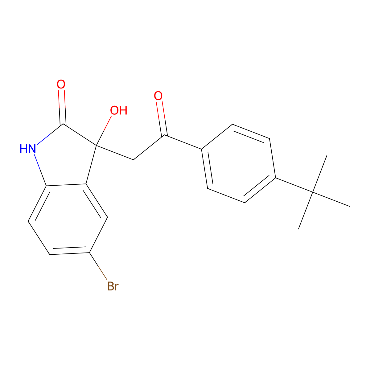 5-bromo-3-[2-(4-tert-butylphenyl)-2-oxoethyl]-3-hydroxy-1,3-dihydro-2H-indol-2-one molecular structure, CAS 362506-57-8