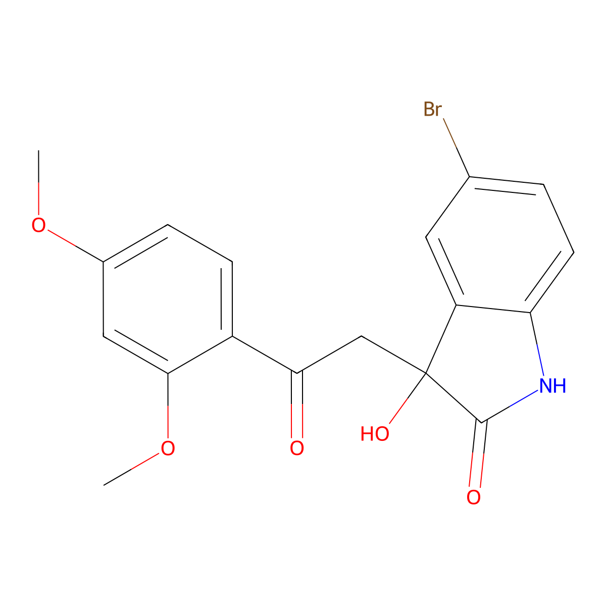 5-bromo-3-[2-(2,4-dimethoxyphenyl)-2-oxoethyl]-3-hydroxy-1,3-dihydro-2H-indol-2-one molecular structure, CAS 362506-77-2