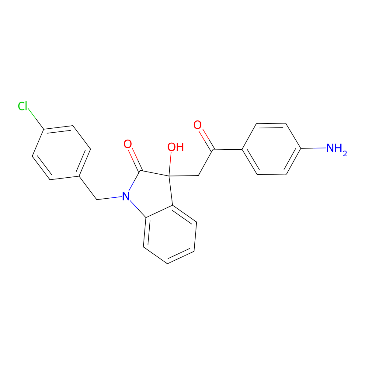 3-[2-(4-Aminophenyl)-2-oxoethyl]-1-[(4-chlorophenyl)methyl]-3-hydroxyindol-2-one molecular structure, CAS 362507-23-1