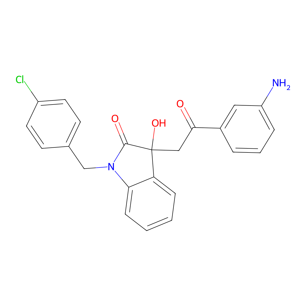 3-[2-(3-Aminophenyl)-2-oxoethyl]-1-[(4-chlorophenyl)methyl]-3-hydroxyindol-2-one molecular structure, CAS 362507-26-4