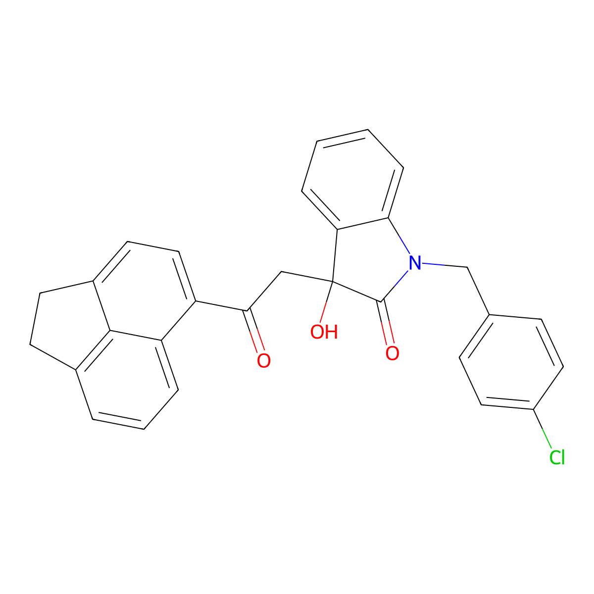 1-(4-chlorobenzyl)-3-[2-(1,2-dihydroacenaphthylen-5-yl)-2-oxoethyl]-3-hydroxy-1,3-dihydro-2H-indol-2-one molecular structure, CAS 362507-32-2