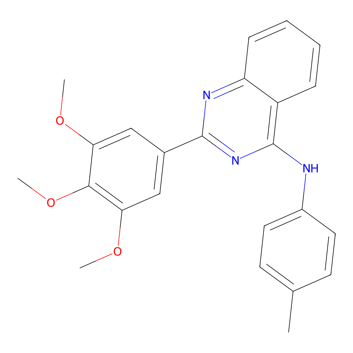 p-Tolyl-[2-(3,4,5-trimethoxy-phenyl)-quinazolin-4-yl]-amine molecular structure, CAS 362508-67-6
