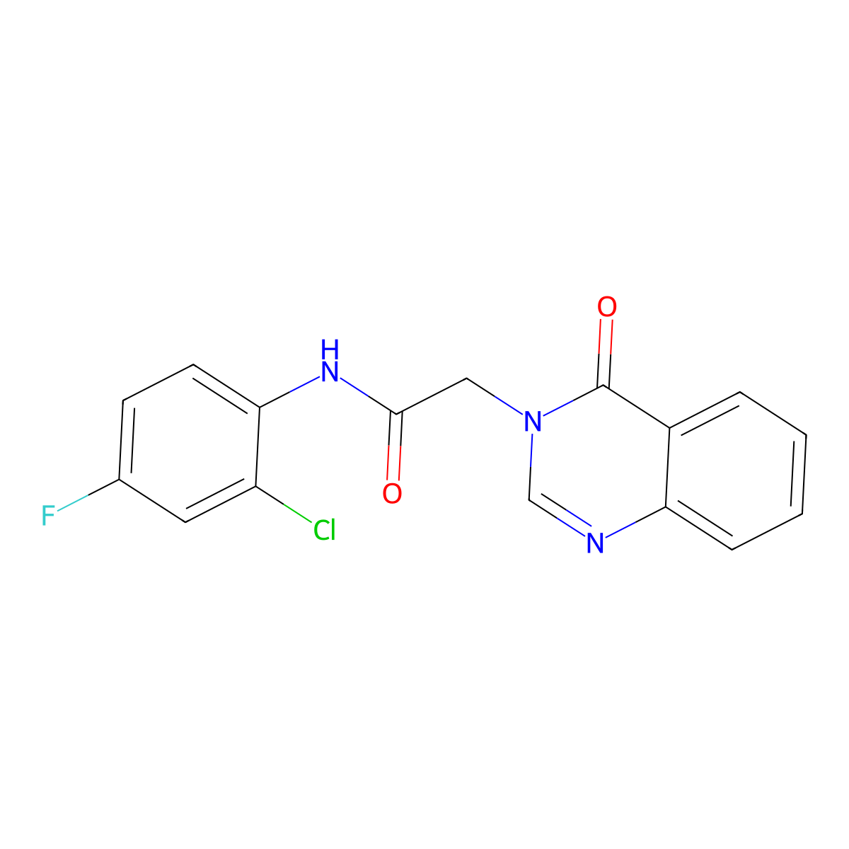 N-(2-chloro-4-fluorophenyl)-2-(4-oxoquinazolin-3-yl)acetamide molecular structure, CAS 362509-48-6
