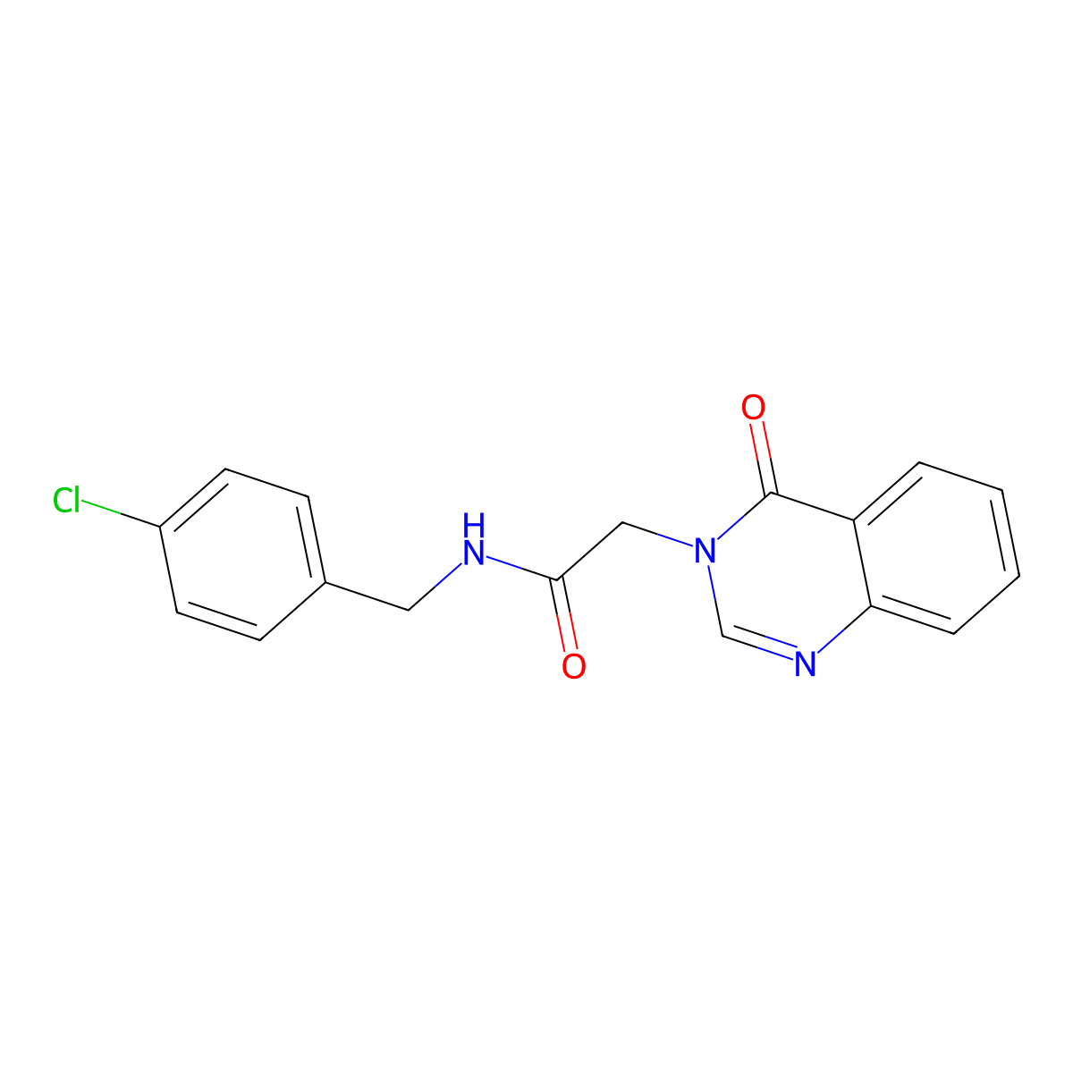 N-(4-chlorobenzyl)-2-(4-oxo-3(4H)-quinazolinyl)acetamide molecular structure, CAS 362509-52-2