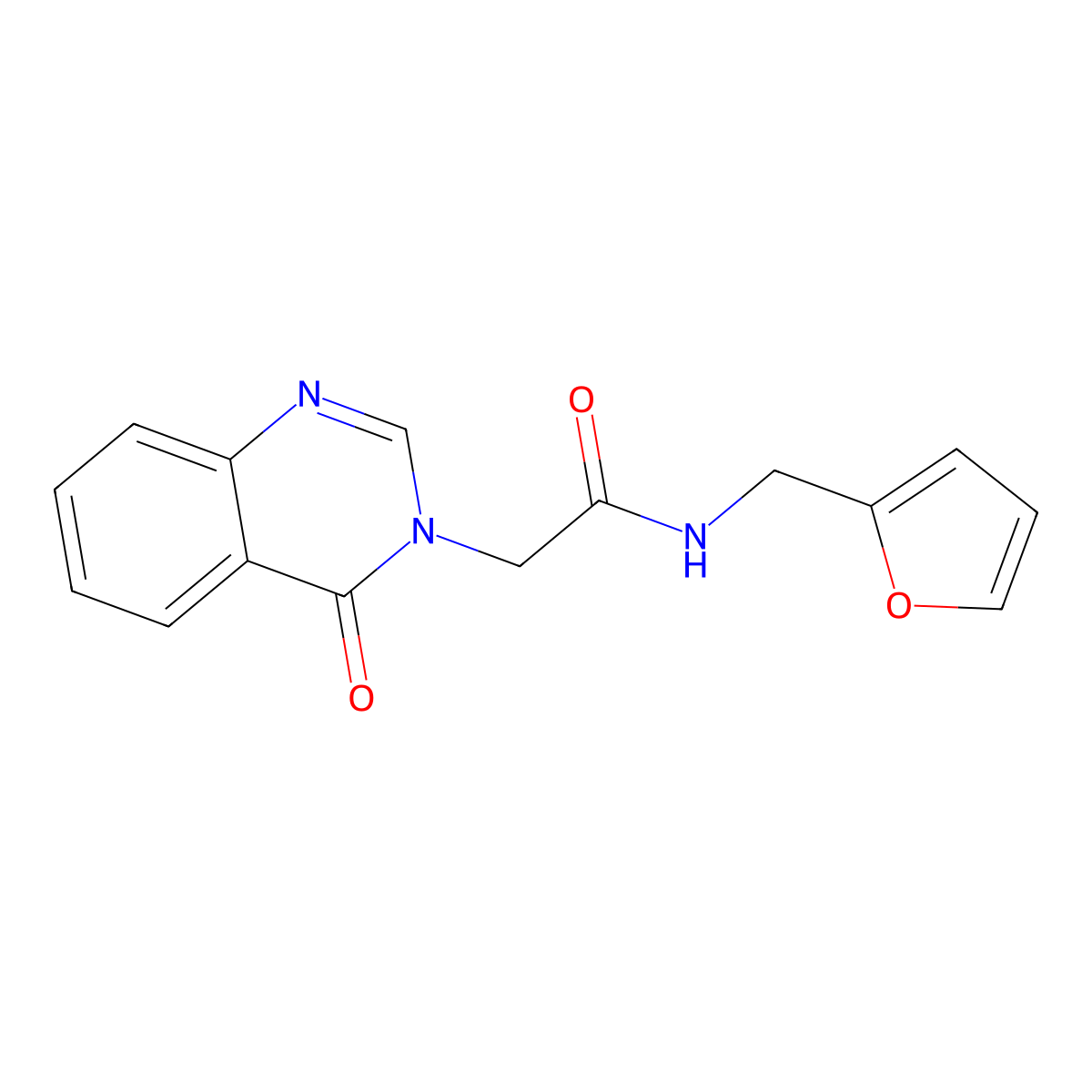 N-(furan-2-ylmethyl)-2-(4-oxoquinazolin-3-yl)acetamide molecular structure, CAS 362510-29-0