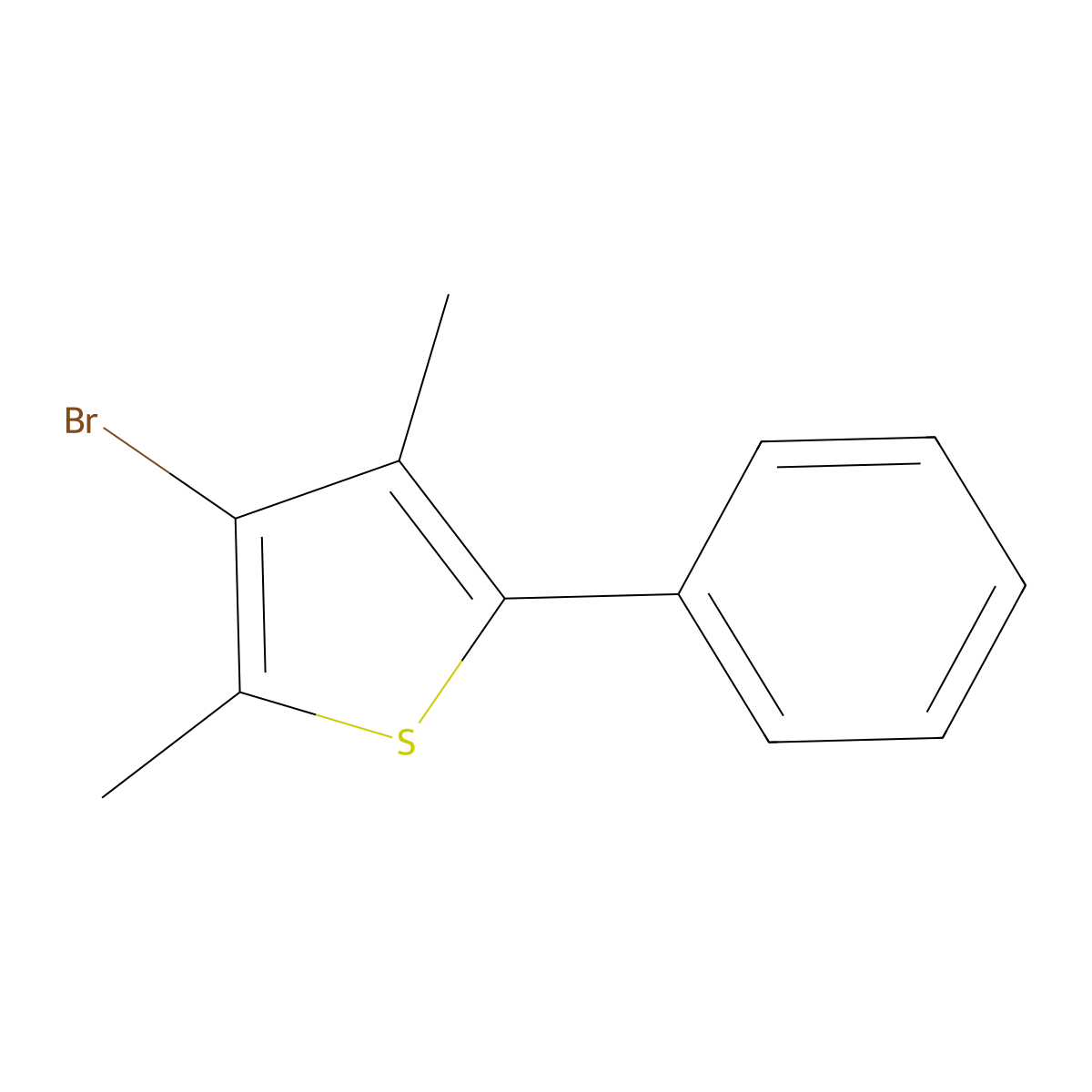 3-Bromo-2,4-dimethyl-5-phenylthiophene molecular structure, CAS 362513-28-8