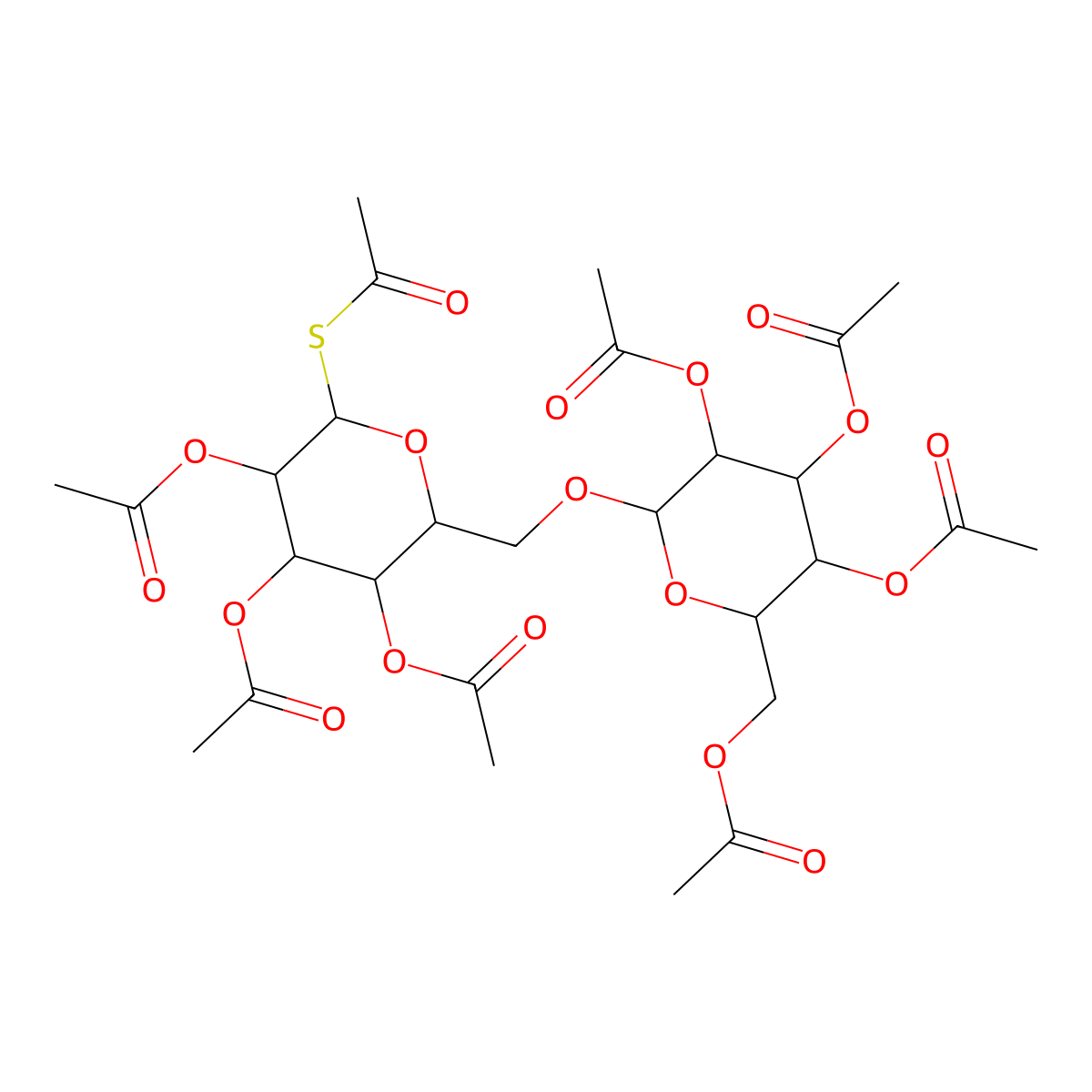 [3,4,5-Triacetyloxy-6-[(3,4,5-triacetyloxy-6-acetylsulfanyloxan-2-yl)methoxy]oxan-2-yl]methyl acetate molecular structure, CAS 362515-68-2