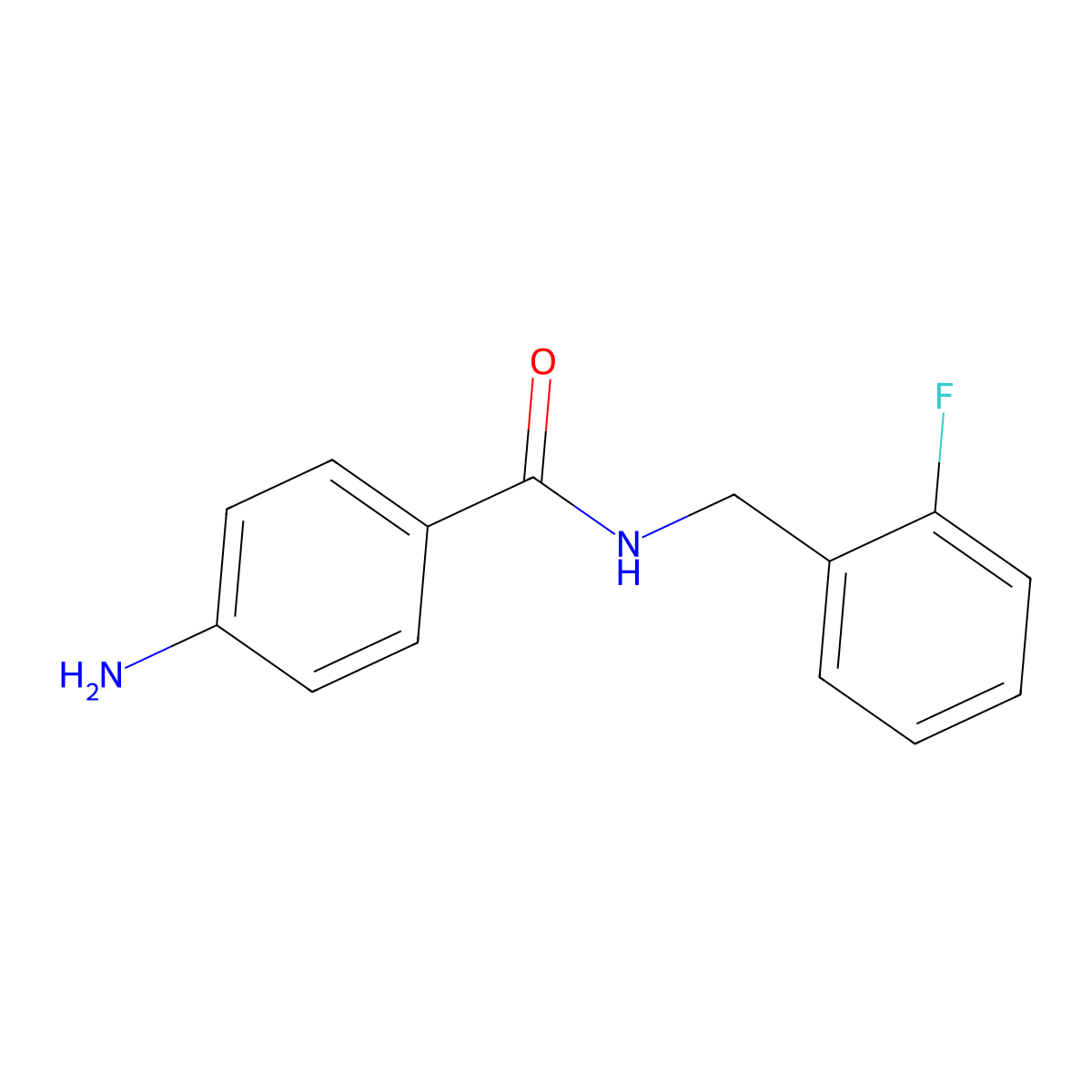 4-amino-N-[(2-fluorophenyl)methyl]benzamide molecular structure, CAS 362520-32-9