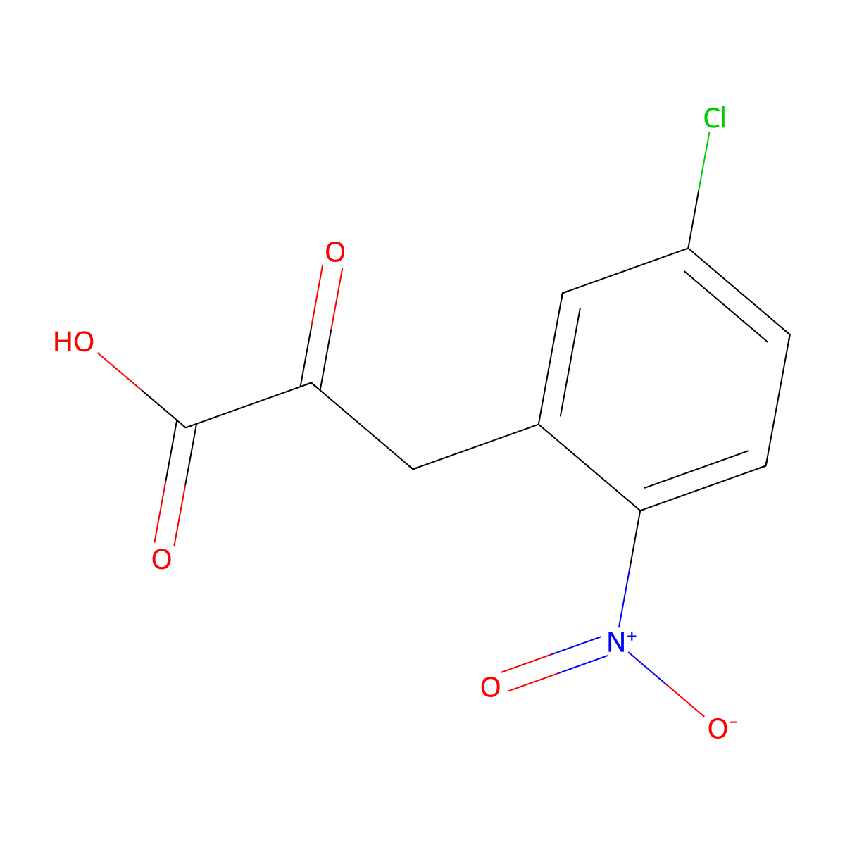 3-(5-Chloro-2-nitrophenyl)-2-oxopropanoic acid molecular structure, CAS 36255-90-0