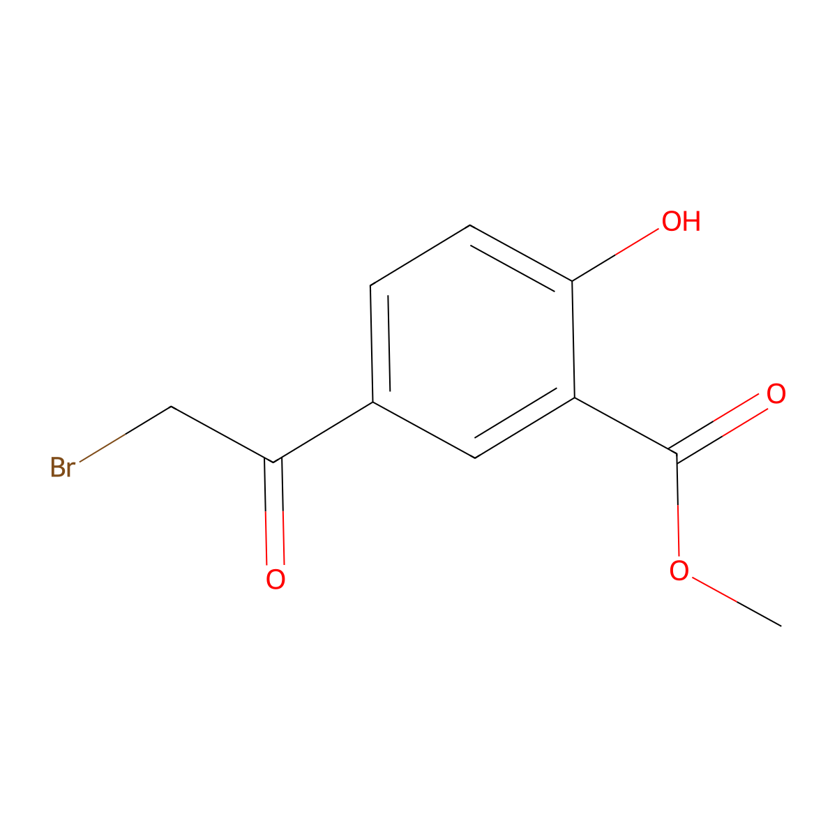 Methyl 5-(2-bromoacetyl)-2-hydroxybenzoate molecular structure, CAS 36256-45-8