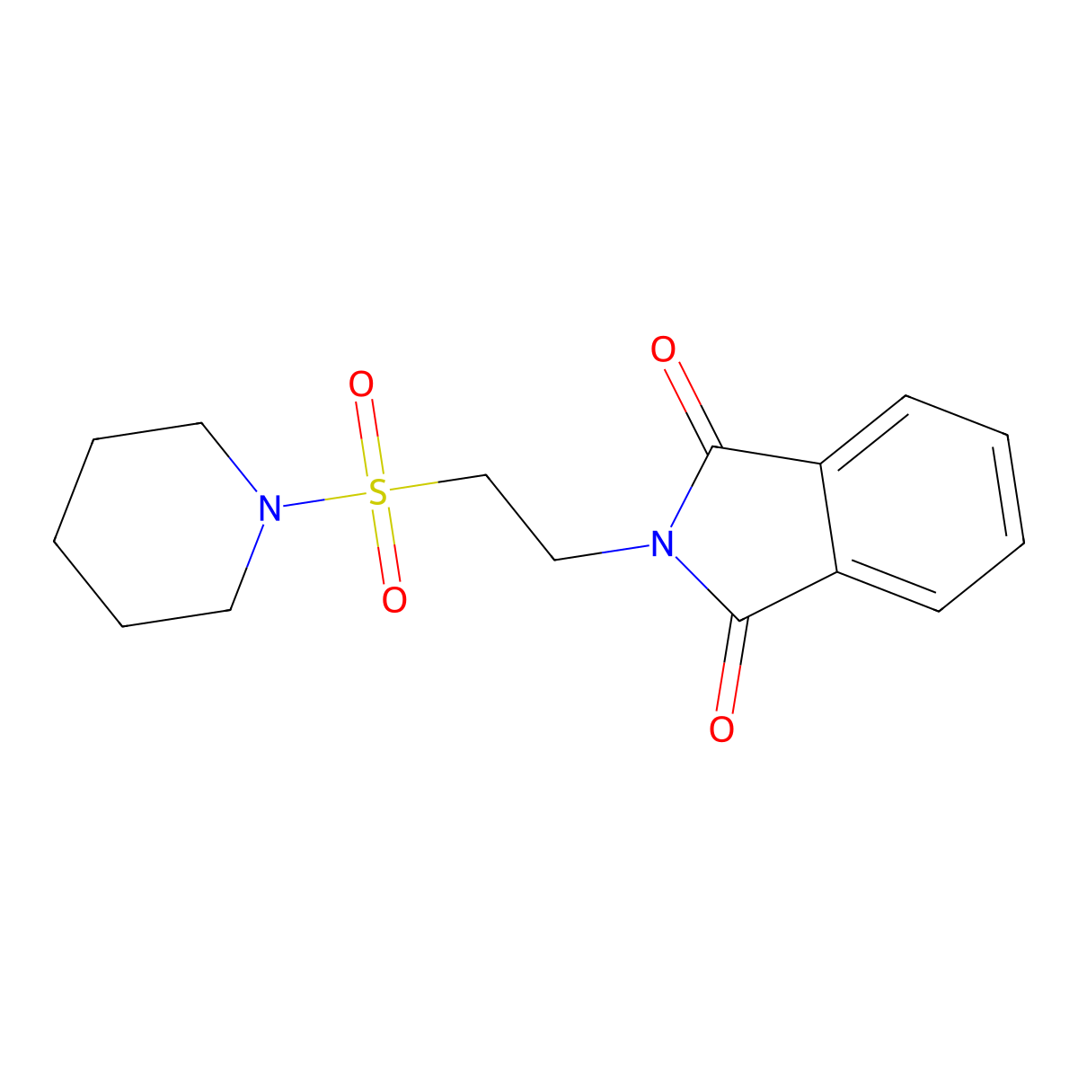 2-[2-(piperidin-1-ylsulfonyl)ethyl]-1H-isoindole-1,3(2H)-dione molecular structure, CAS 36257-55-3