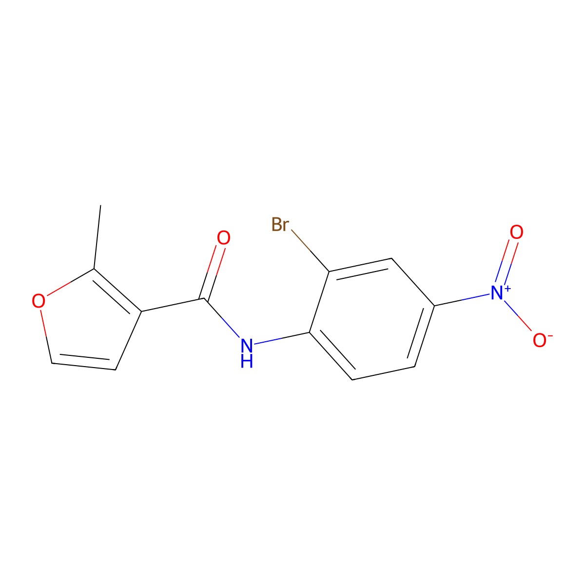 N-(2-bromo-4-nitrophenyl)-2-methylfuran-3-carboxamide molecular structure, CAS 362589-38-6