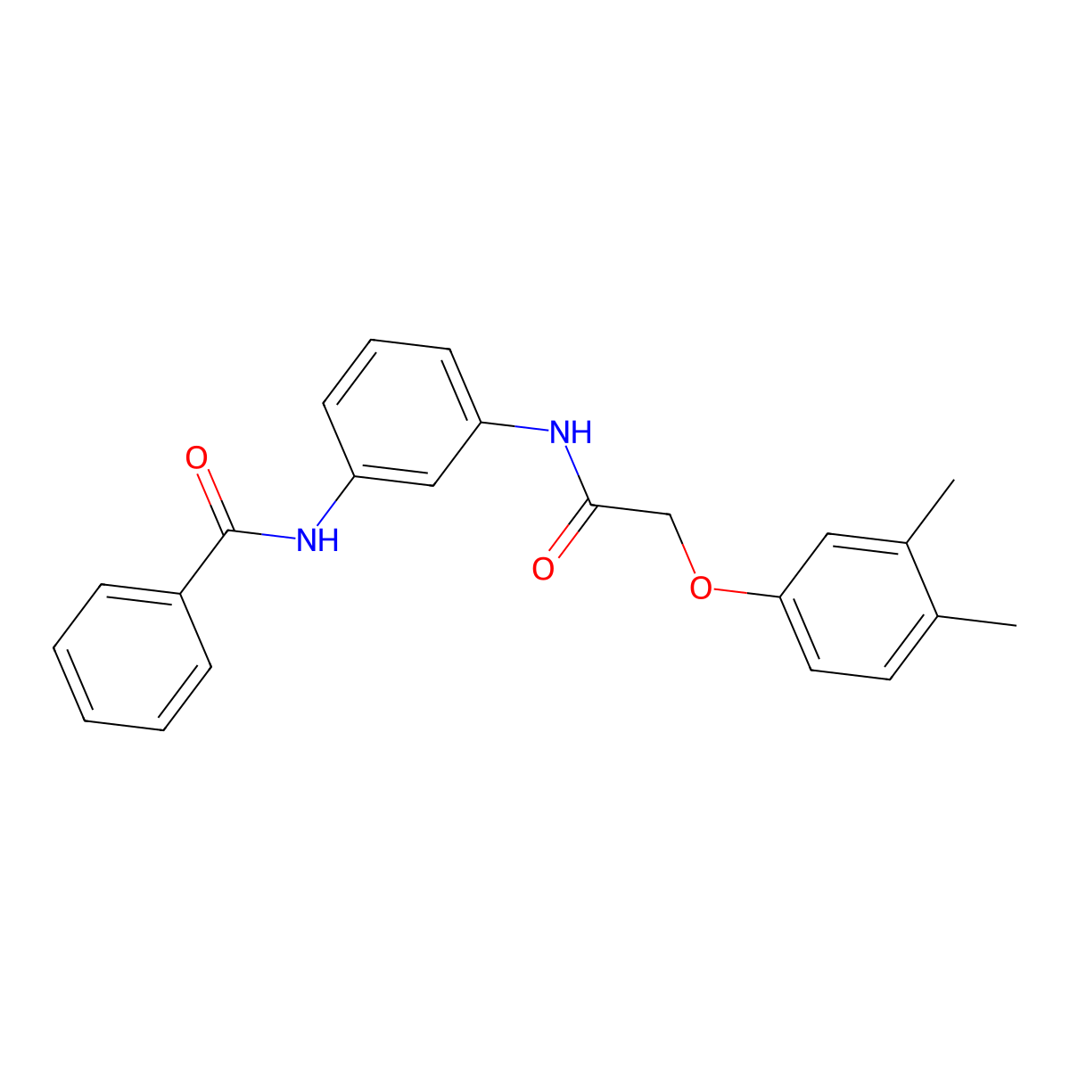 N-[3-[[2-(3,4-dimethylphenoxy)acetyl]amino]phenyl]benzamide molecular structure, CAS 362589-64-8
