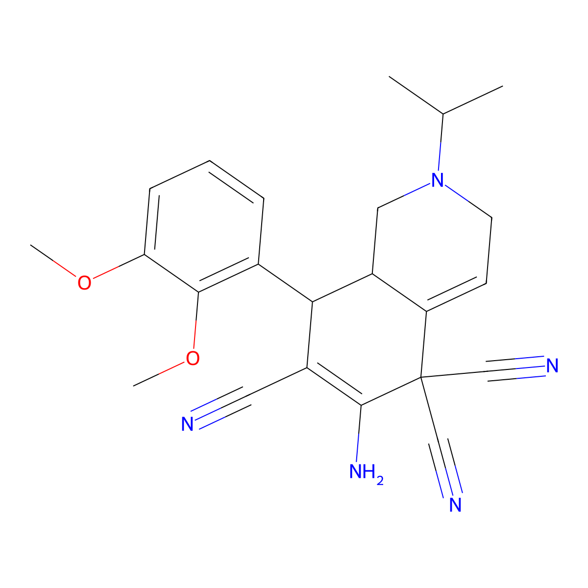 6-Amino-8-(2,3-dimethoxyphenyl)-2-propan-2-yl-1,3,8,8a-tetrahydroisoquinoline-5,5,7-tricarbonitrile molecular structure, CAS 362590-59-8