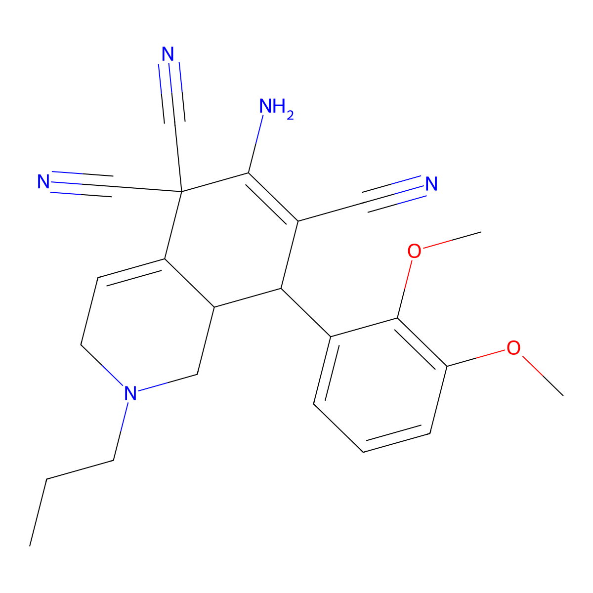 6-Amino-8-(2,3-dimethoxyphenyl)-2-propyl-1,3,8,8a-tetrahydroisoquinoline-5,5,7-tricarbonitrile molecular structure, CAS 362590-67-8