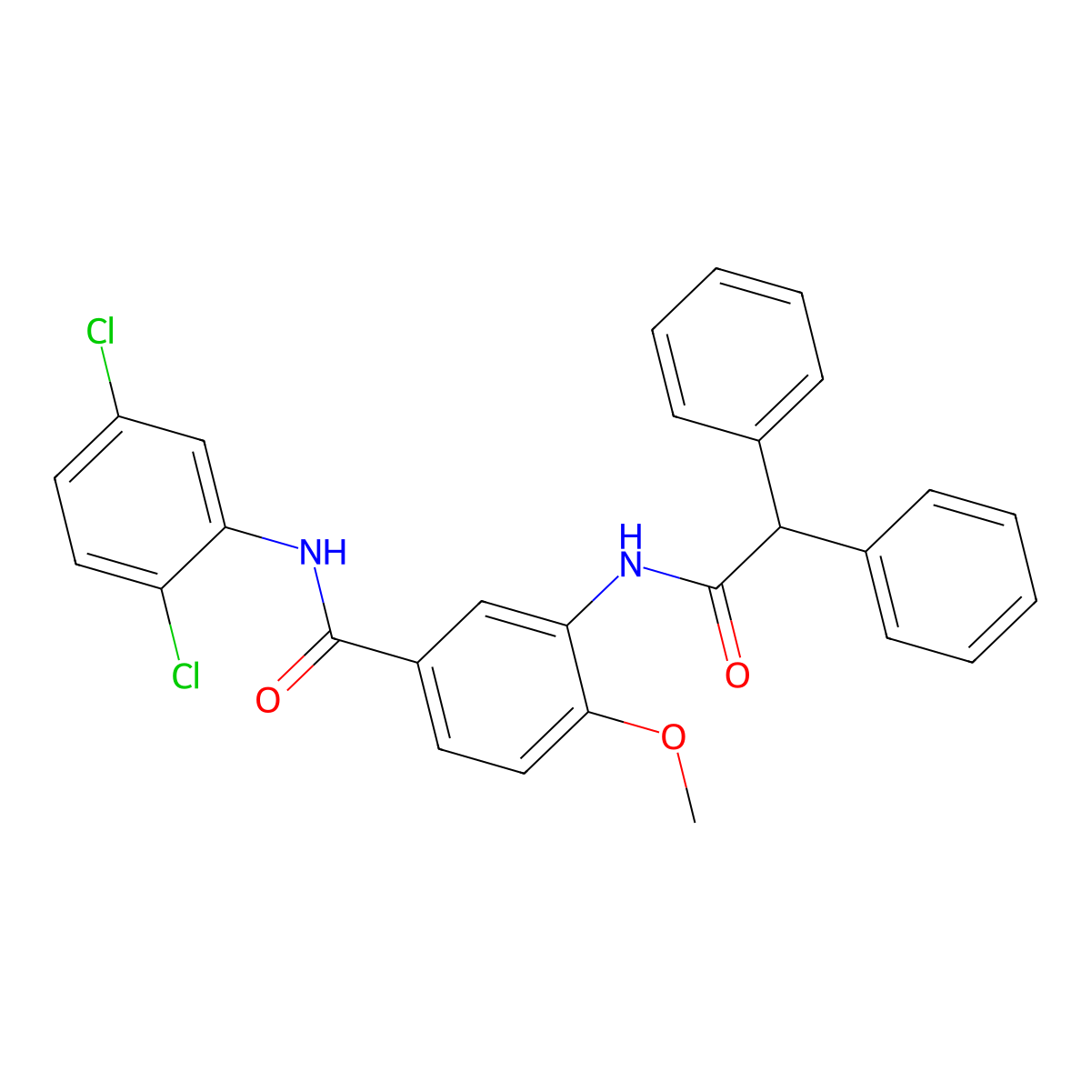 N-(2,5-dichlorophenyl)-3-[(2,2-diphenylacetyl)amino]-4-methoxybenzamide molecular structure, CAS 362591-84-2