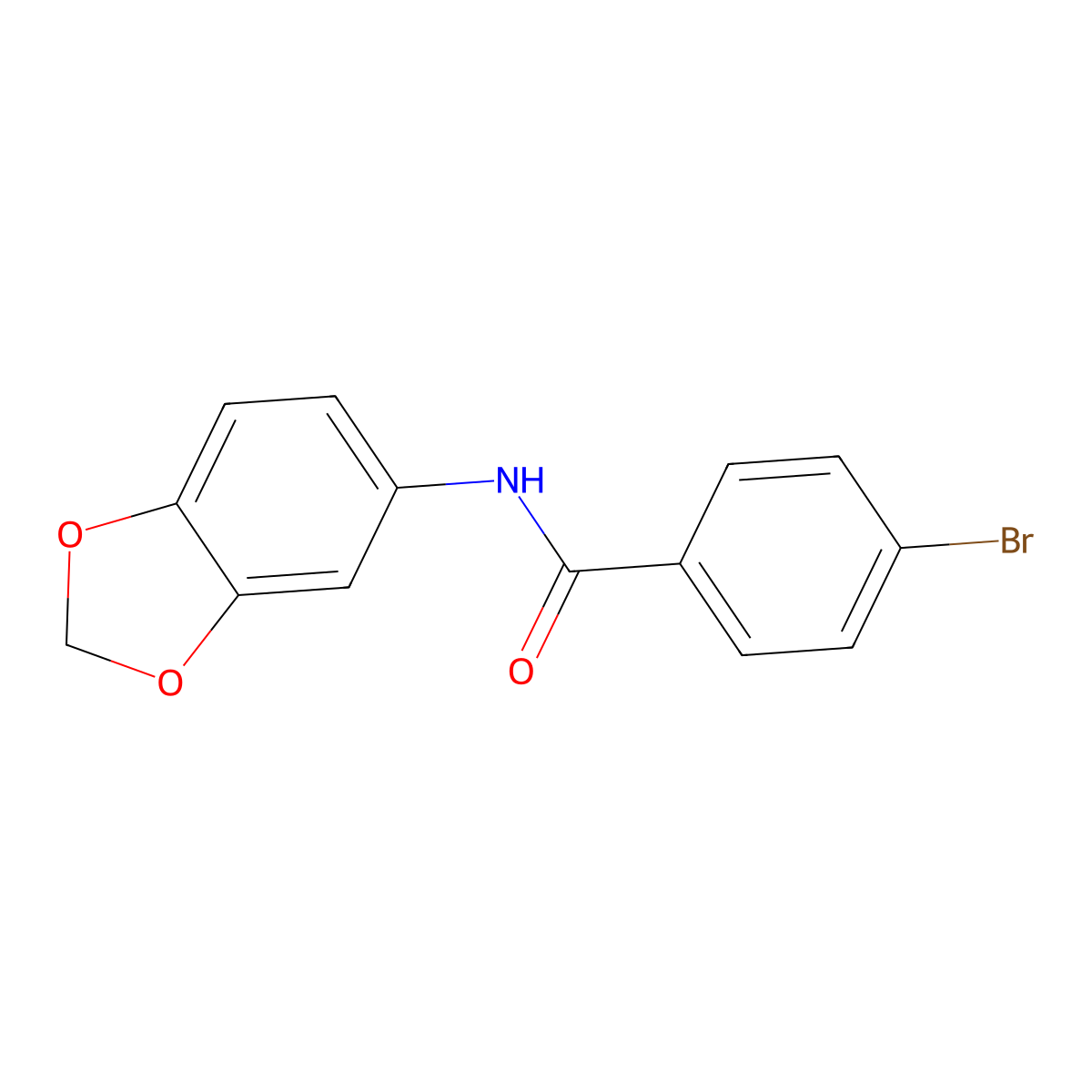 N-(1,3-benzodioxol-5-yl)-4-bromobenzamide molecular structure, CAS 362592-20-9