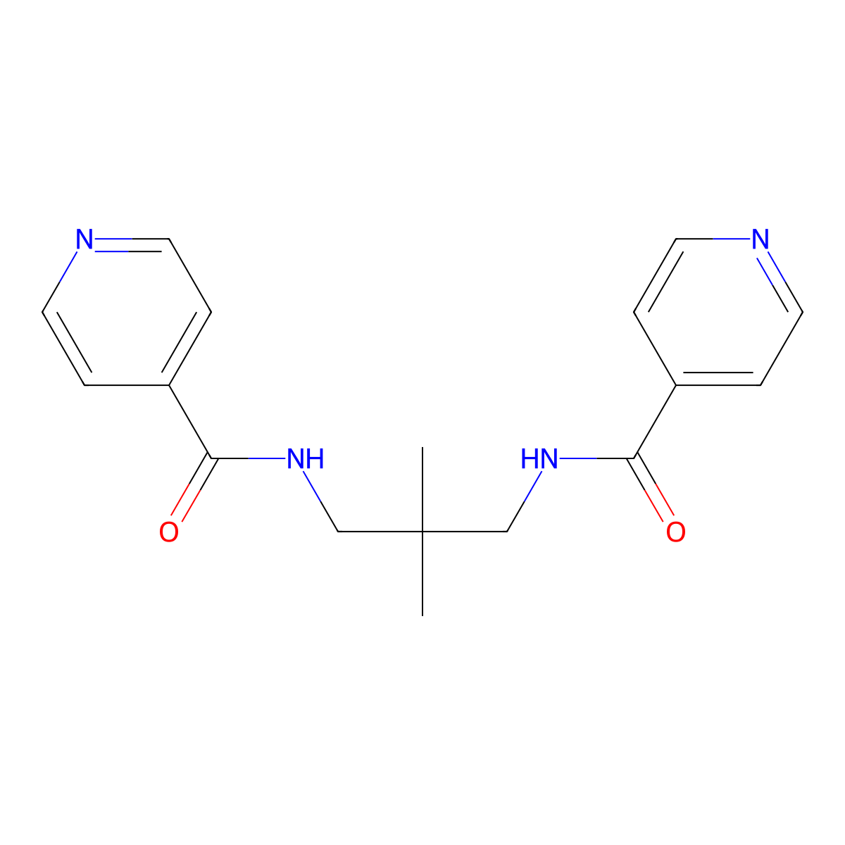 N-[2,2-dimethyl-3-(pyridine-4-carbonylamino)propyl]pyridine-4-carboxamide molecular structure, CAS 362594-11-4