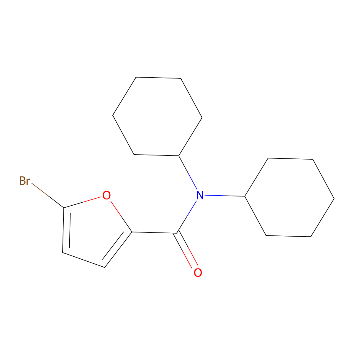 5-bromo-N,N-dicyclohexylfuran-2-carboxamide molecular structure, CAS 362594-17-0
