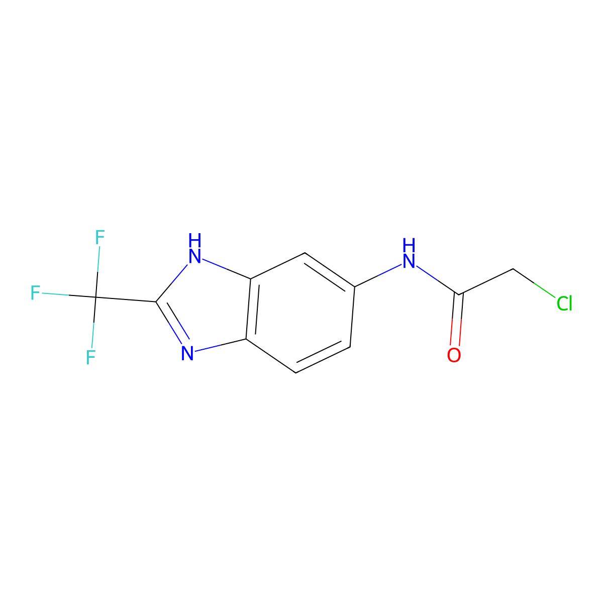 2-chloro-N-[2-(trifluoromethyl)-1H-1,3-benzodiazol-5-yl]acetamide molecular structure, CAS 362594-28-3