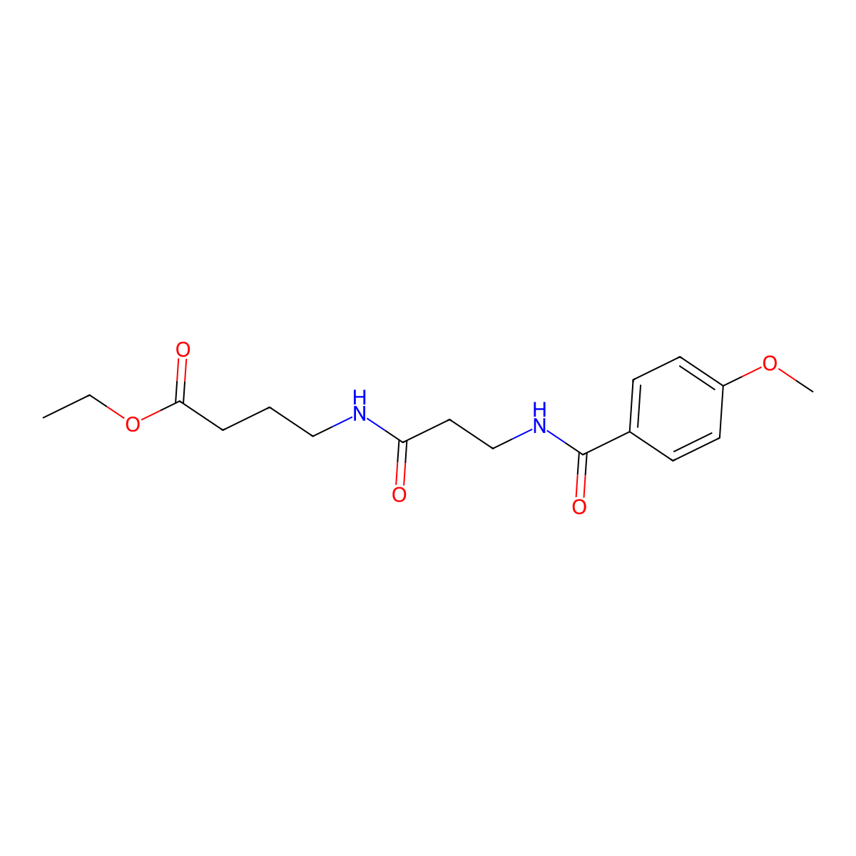 Ethyl 4-(3-(4-methoxybenzamido)propanamido)butanoate molecular structure, CAS 362596-28-9