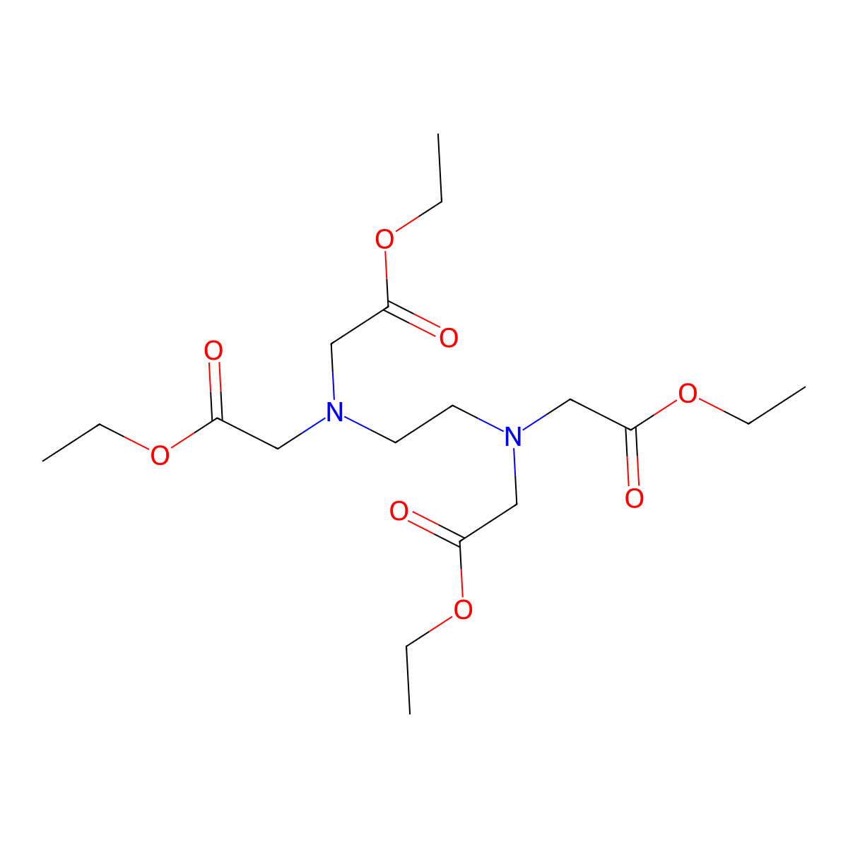 Tetraethyl ethylenediaminetetraacetate molecular structure, CAS 3626-00-4