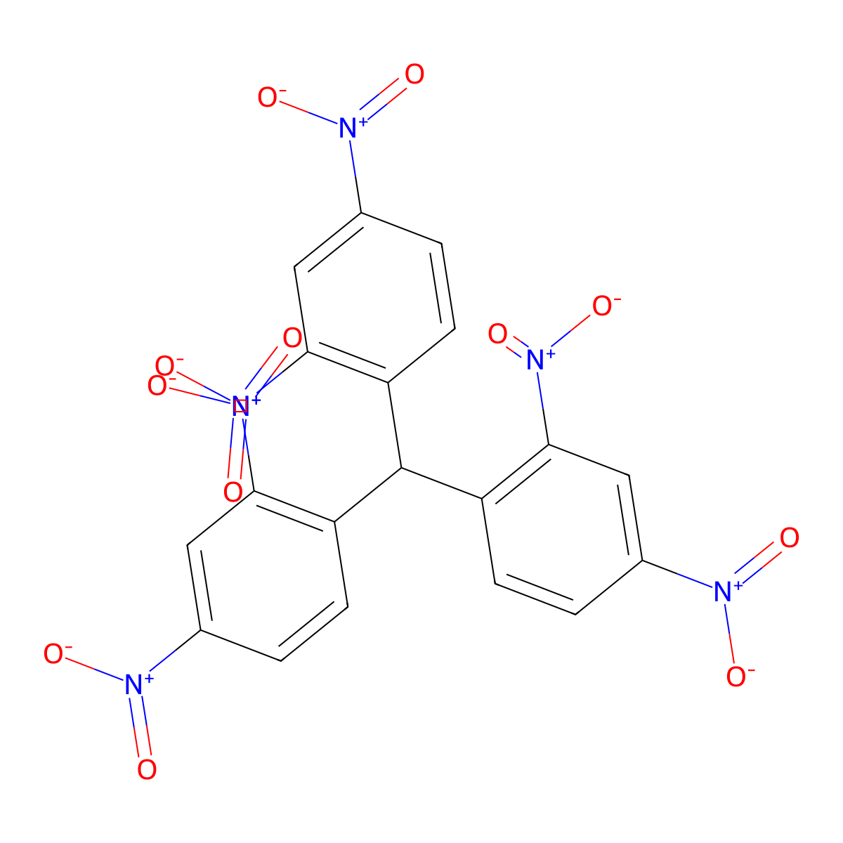Tris(2,4-dinitrophenyl)methane molecular structure, CAS 3626-18-4