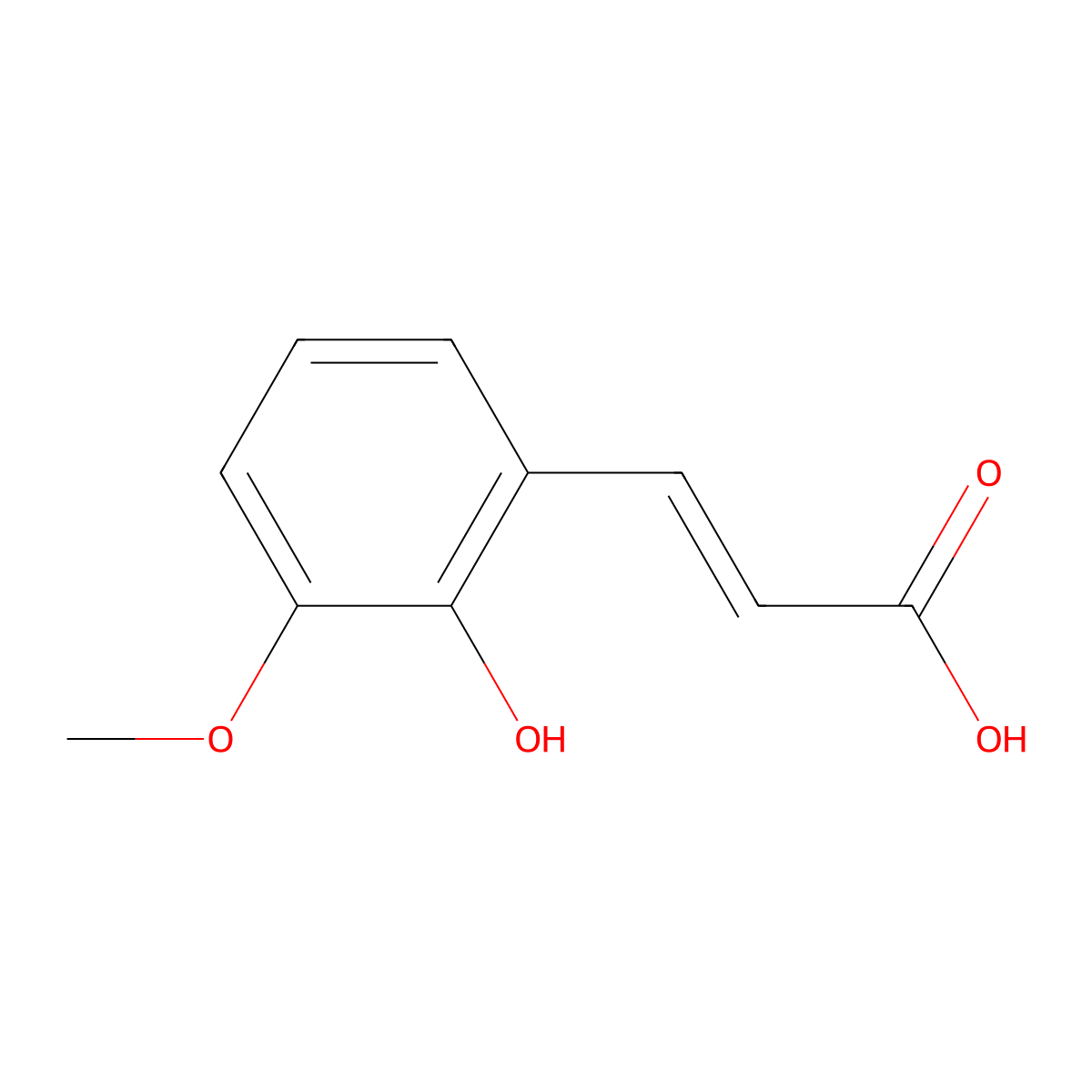 3-(2-Hydroxy-3-methoxyphenyl)prop-2-enoic acid molecular structure, CAS 3626-94-6