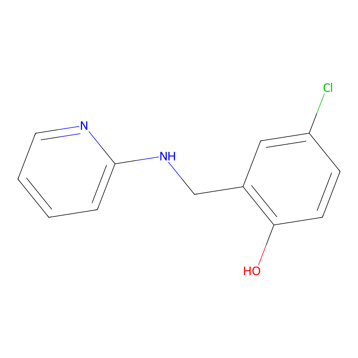4-Chloro-2-[(pyridin-2-ylamino)methyl]phenol molecular structure, CAS 362600-51-9