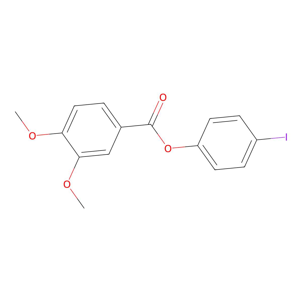 4-Iodophenyl 3,4-dimethoxybenzoate molecular structure, CAS 362601-06-7