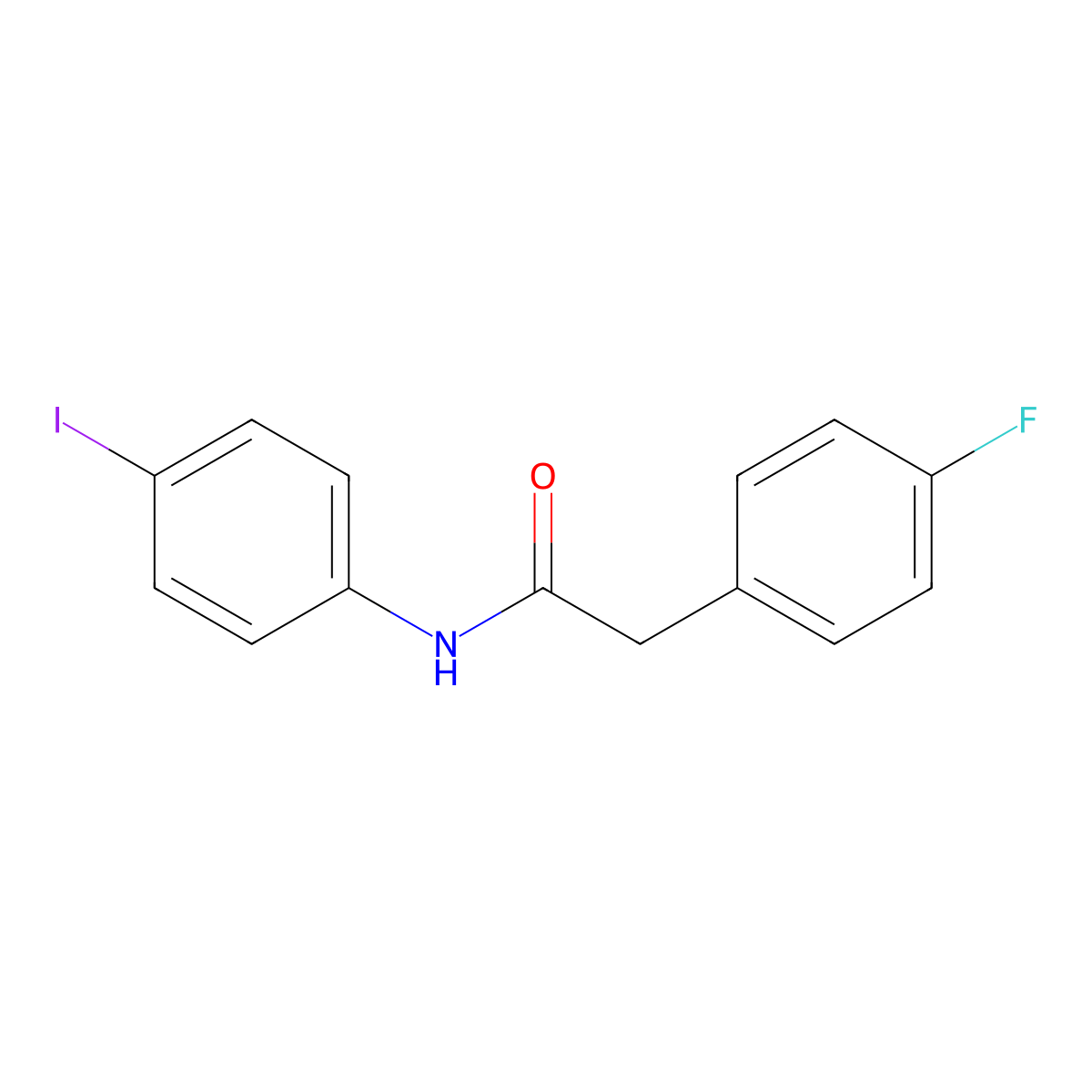 2-(4-fluorophenyl)-N-(4-iodophenyl)acetamide molecular structure, CAS 362601-22-7
