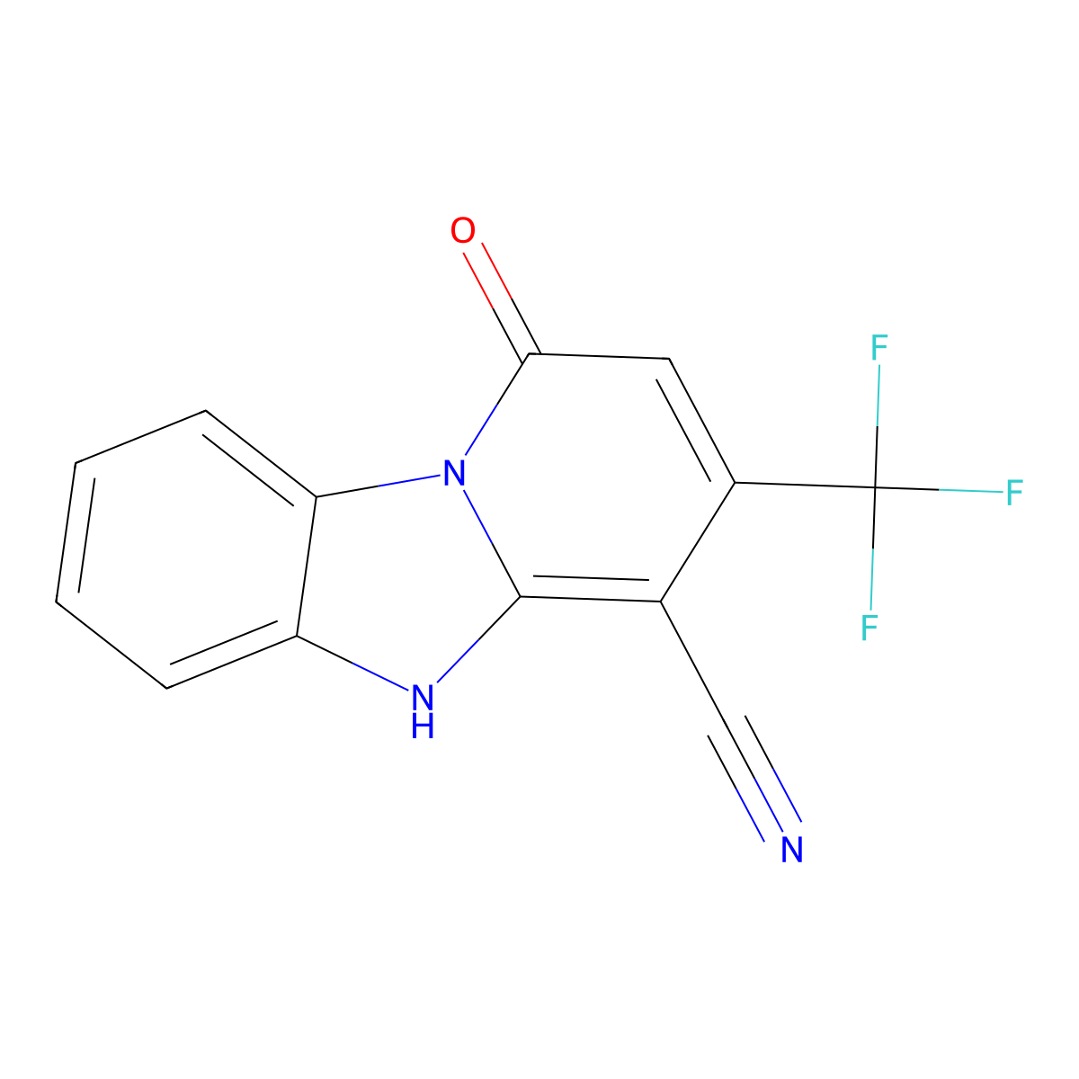 1-Hydroxy-3-(trifluoromethyl)pyrido[1,2-a]benzimidazole-4-carbonitrile molecular structure, CAS 362602-12-8