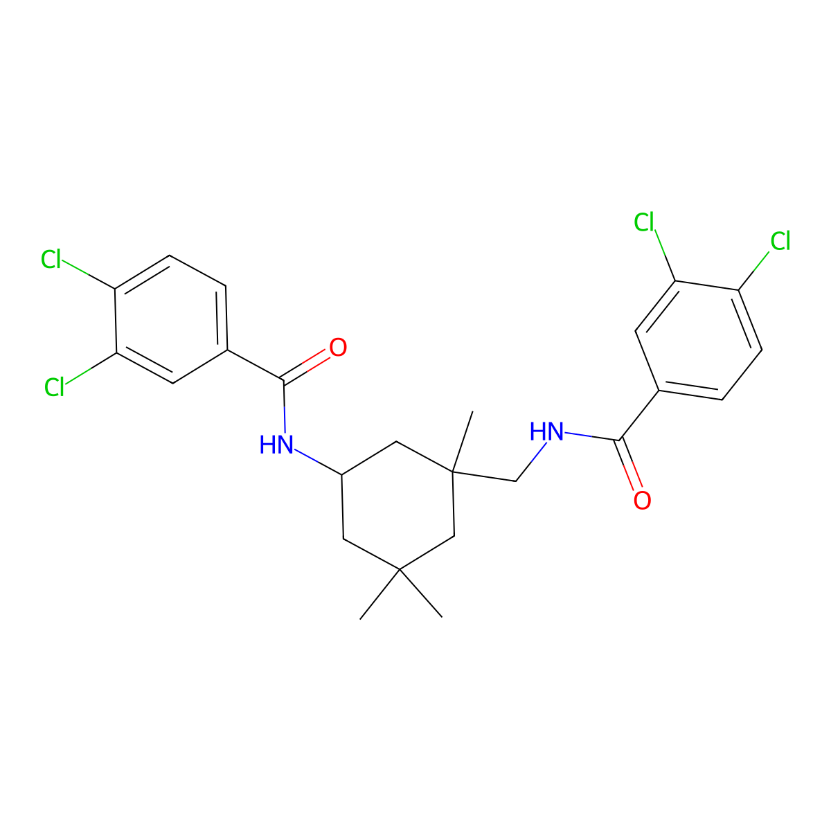 3,4-dichloro-N-[[5-[(3,4-dichlorobenzoyl)amino]-1,3,3-trimethylcyclohexyl]methyl]benzamide molecular structure, CAS 362602-59-3
