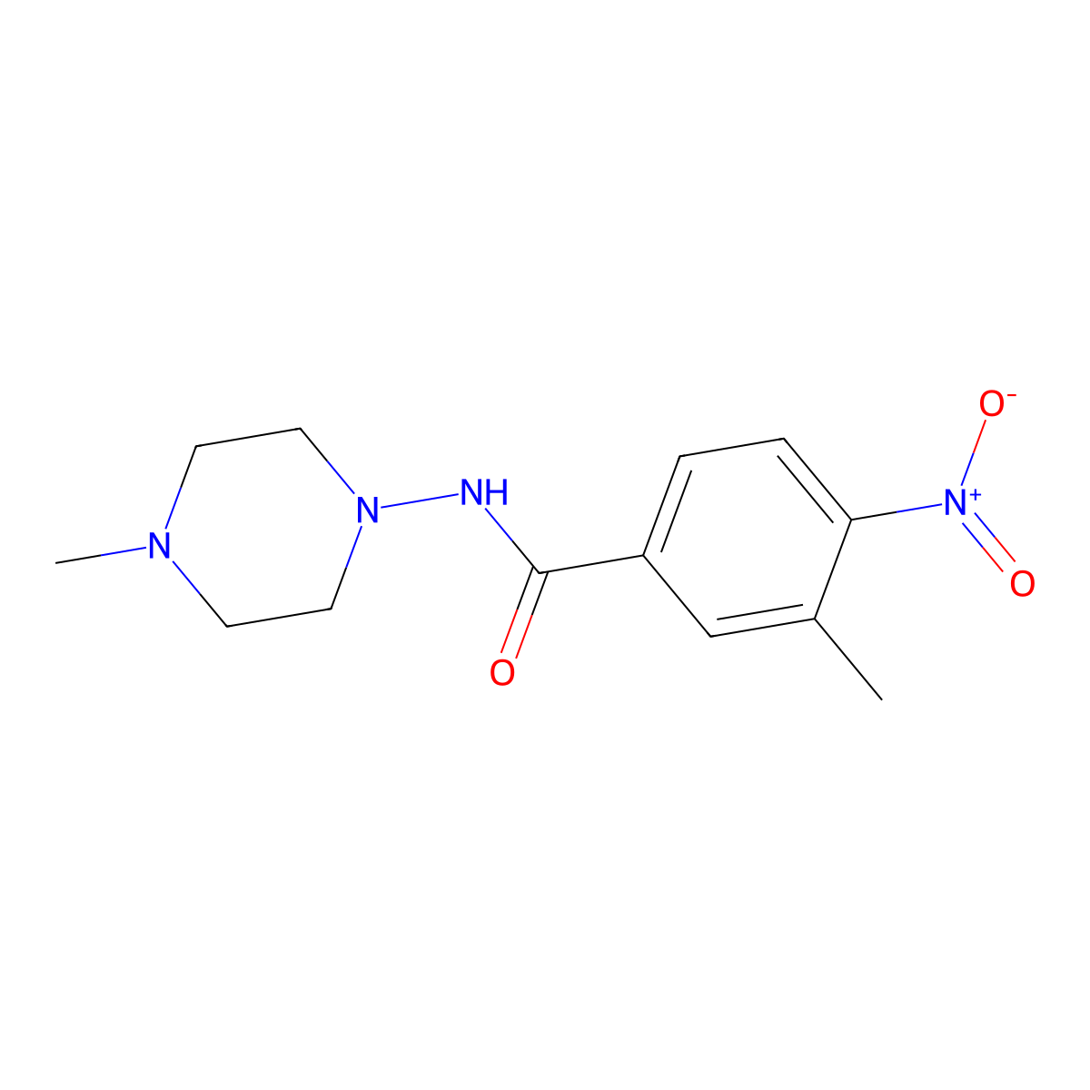 3-methyl-N-(4-methylpiperazin-1-yl)-4-nitrobenzamide molecular structure, CAS 362602-65-1