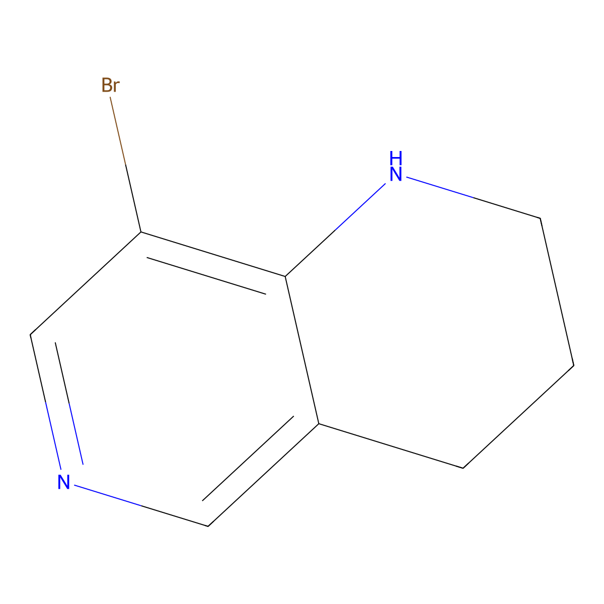 8-Bromo-1,2,3,4-tetrahydro-[1,6]naphthyridine molecular structure, CAS 362606-16-4