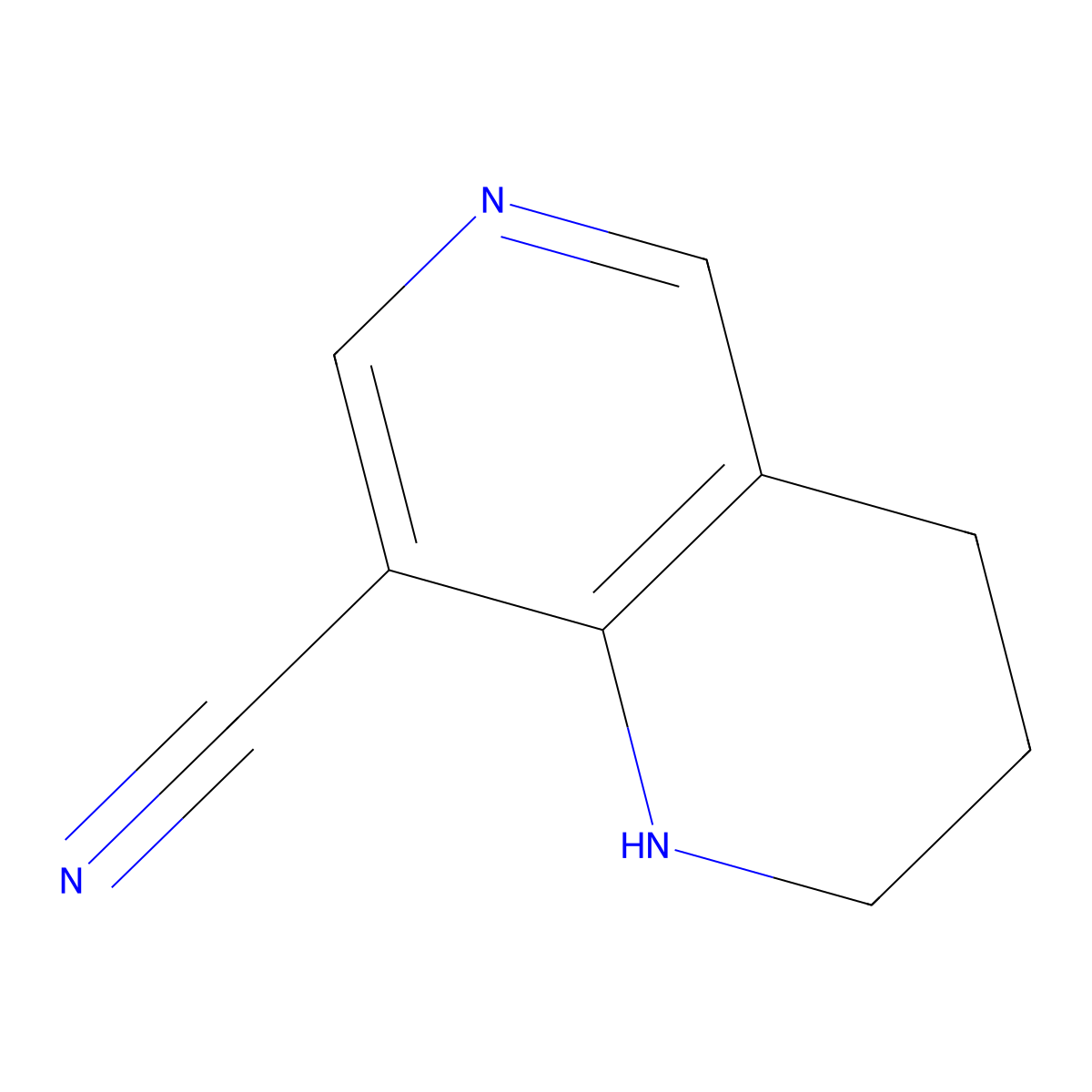 1,2,3,4-Tetrahydro-1,6-naphthyridine-8-carbonitrile molecular structure, CAS 362606-17-5