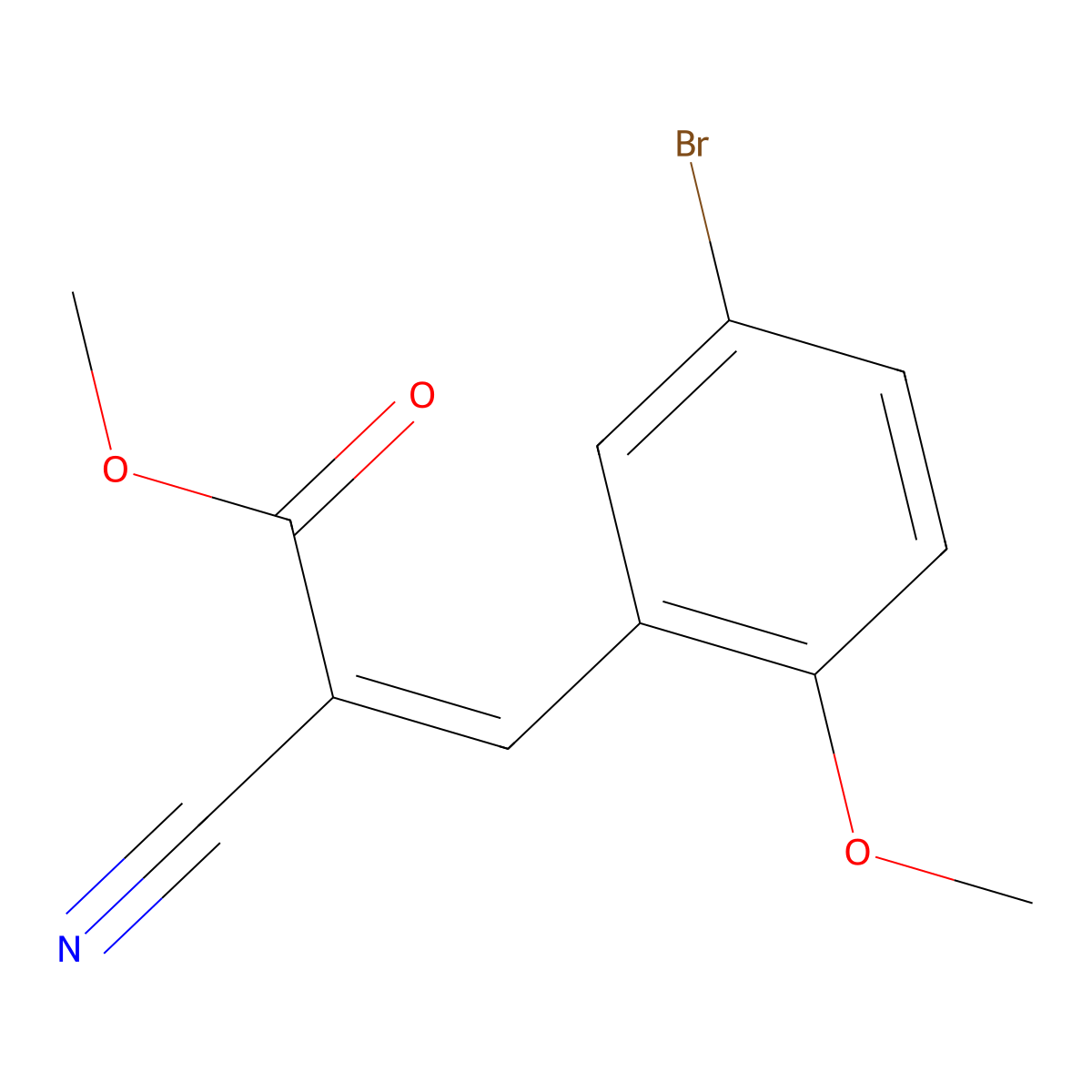methyl (2Z)-3-(5-bromo-2-methoxyphenyl)-2-cyanoprop-2-enoate molecular structure, CAS 362608-36-4