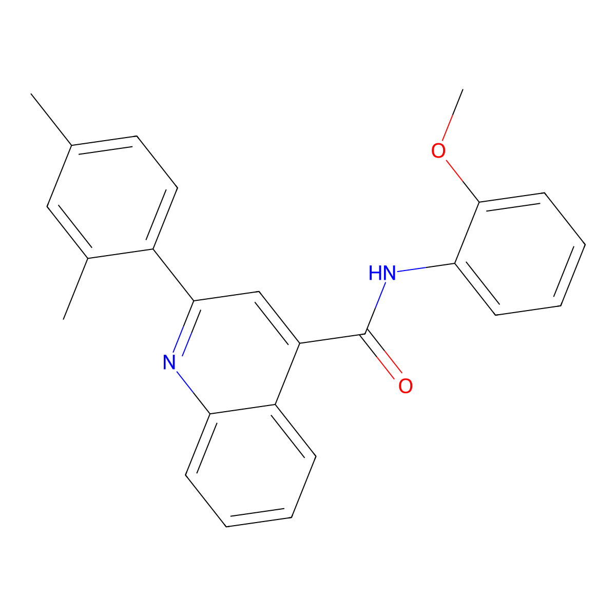 2-(2,4-dimethylphenyl)-N-(2-methoxyphenyl)quinoline-4-carboxamide molecular structure, CAS 362609-66-3