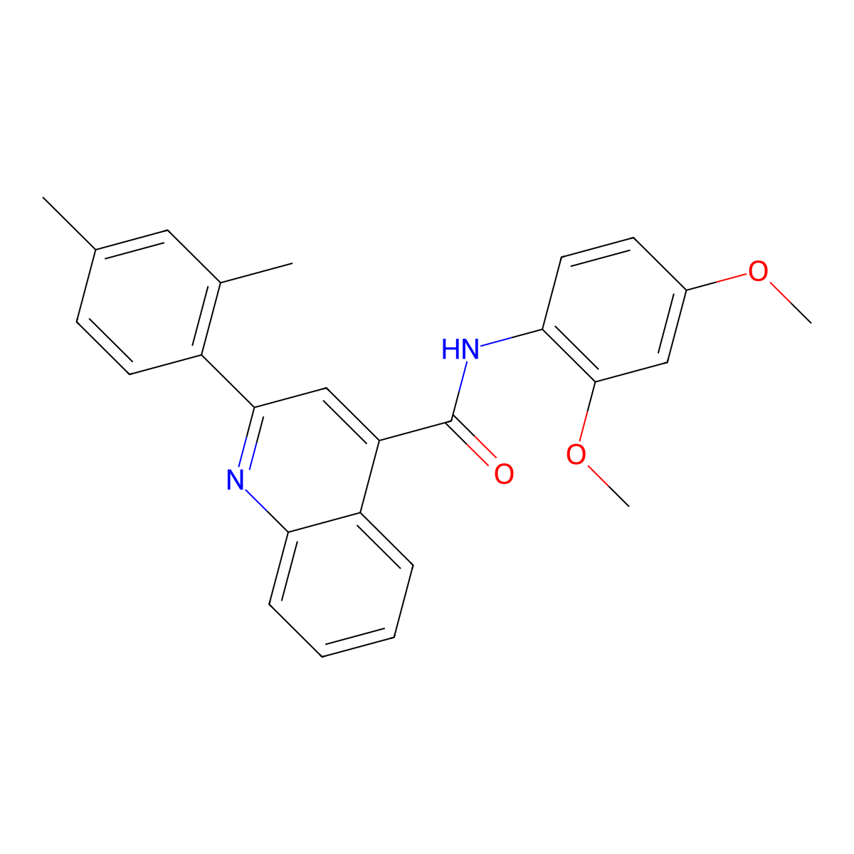 N-(2,4-dimethoxyphenyl)-2-(2,4-dimethylphenyl)quinoline-4-carboxamide molecular structure, CAS 362609-69-6
