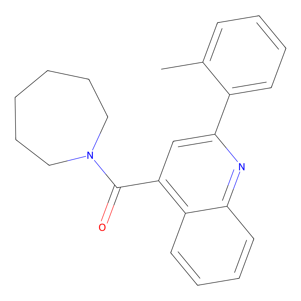 Azepan-1-yl-[2-(2-methylphenyl)quinolin-4-yl]methanone molecular structure, CAS 362609-83-4
