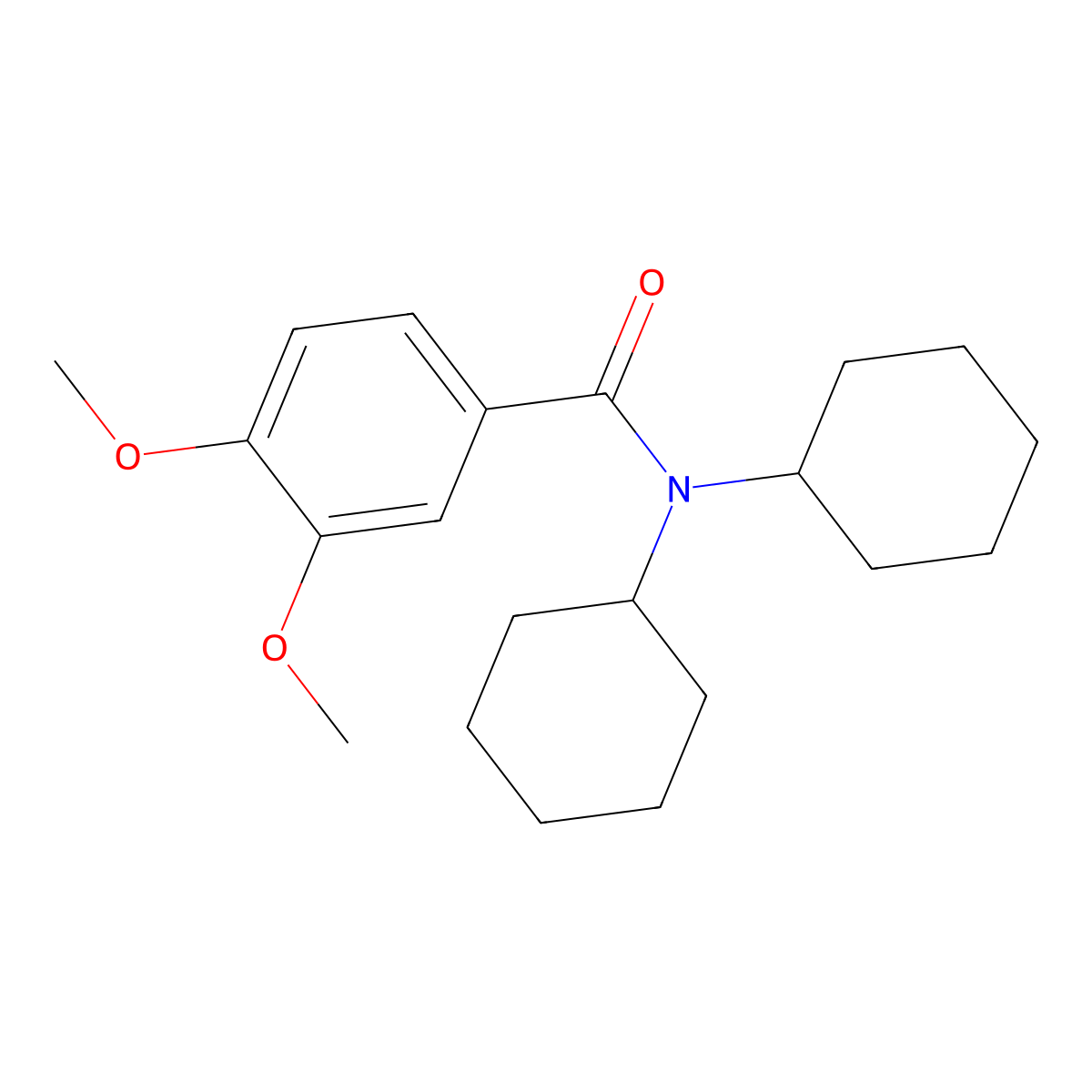 N,N-dicyclohexyl-3,4-dimethoxybenzamide molecular structure, CAS 362622-20-6
