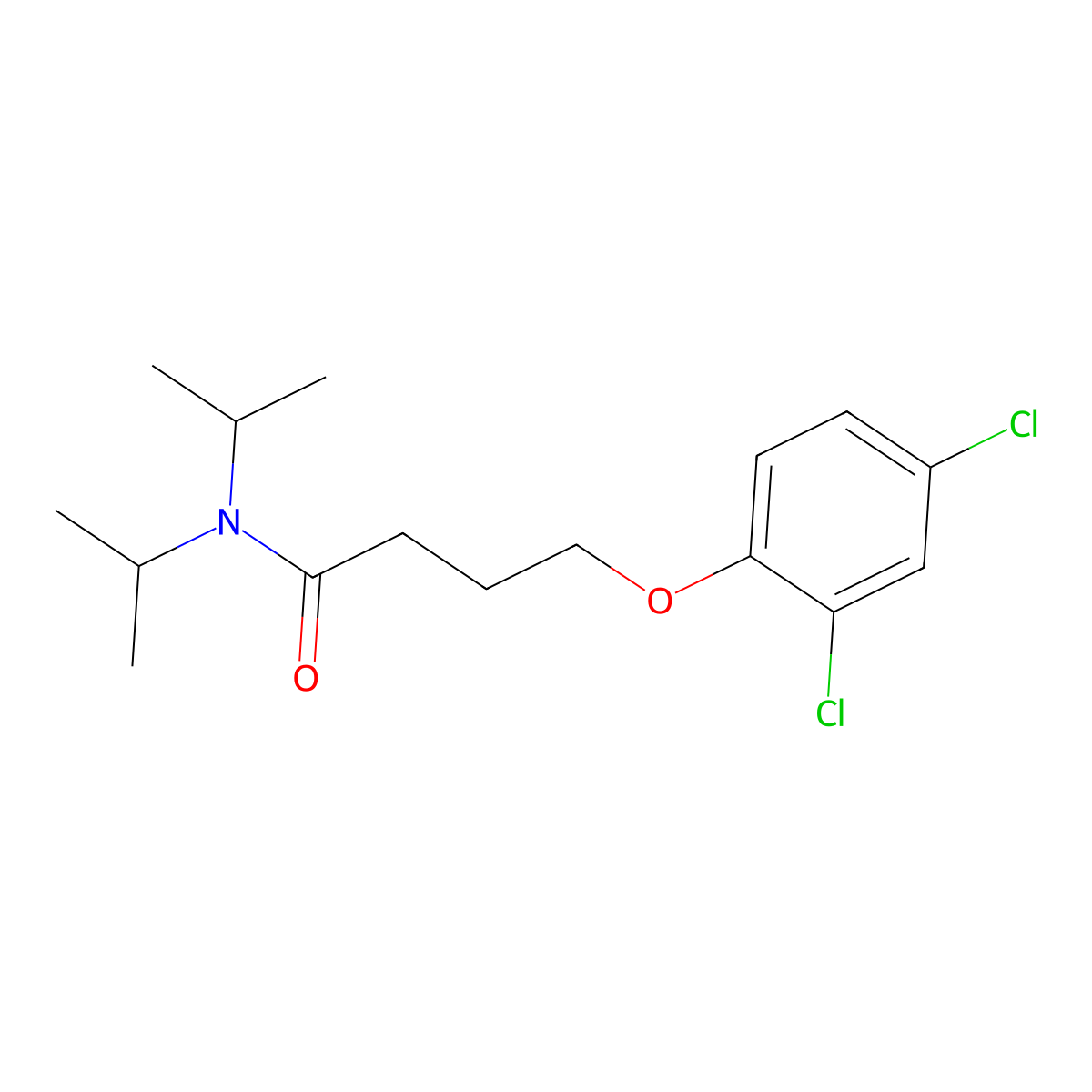 4-(2,4-dichlorophenoxy)-N,N-di(propan-2-yl)butanamide molecular structure, CAS 362622-33-1