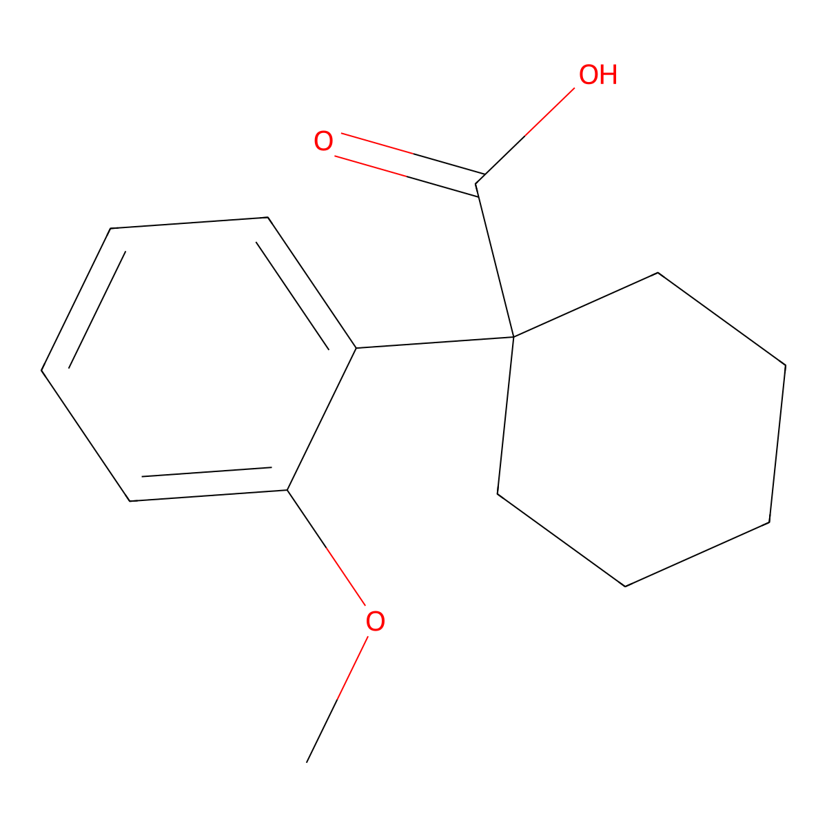 1-(2-Methoxyphenyl)cyclohexane-1-carboxylic acid molecular structure, CAS 36263-56-6